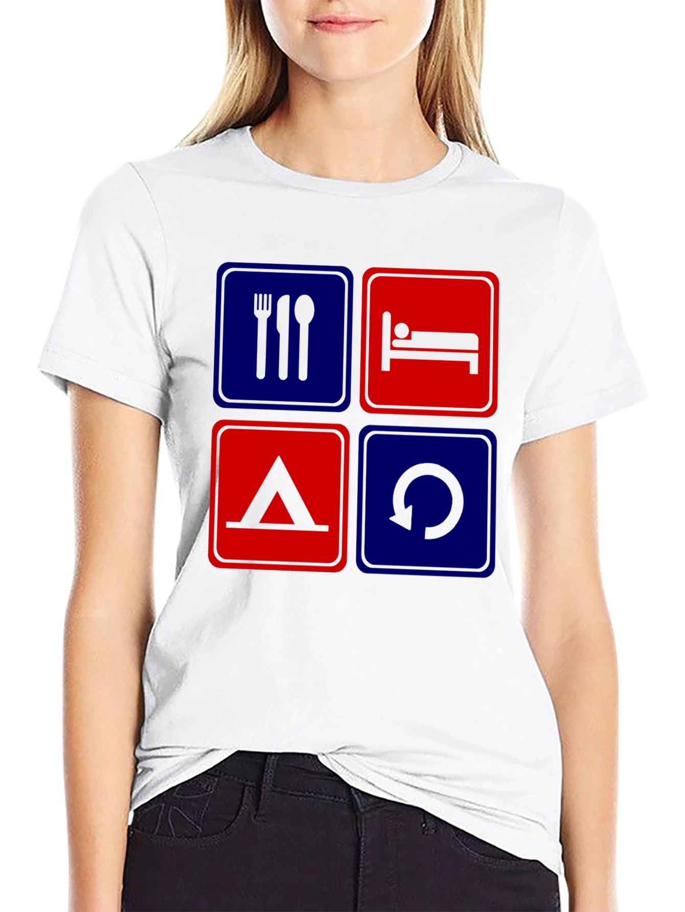 Eat Sleep Camp Repeat Graphic T-Shirt