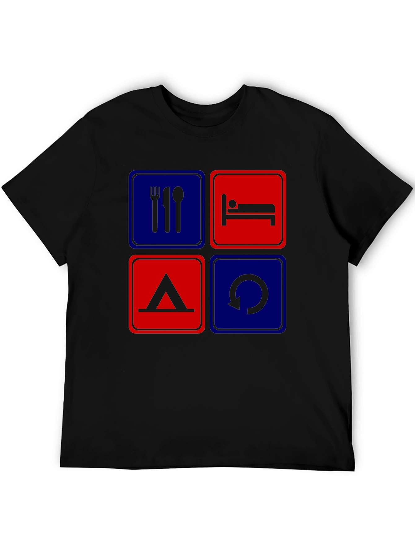 Eat Sleep Camp Repeat Graphic T-Shirt