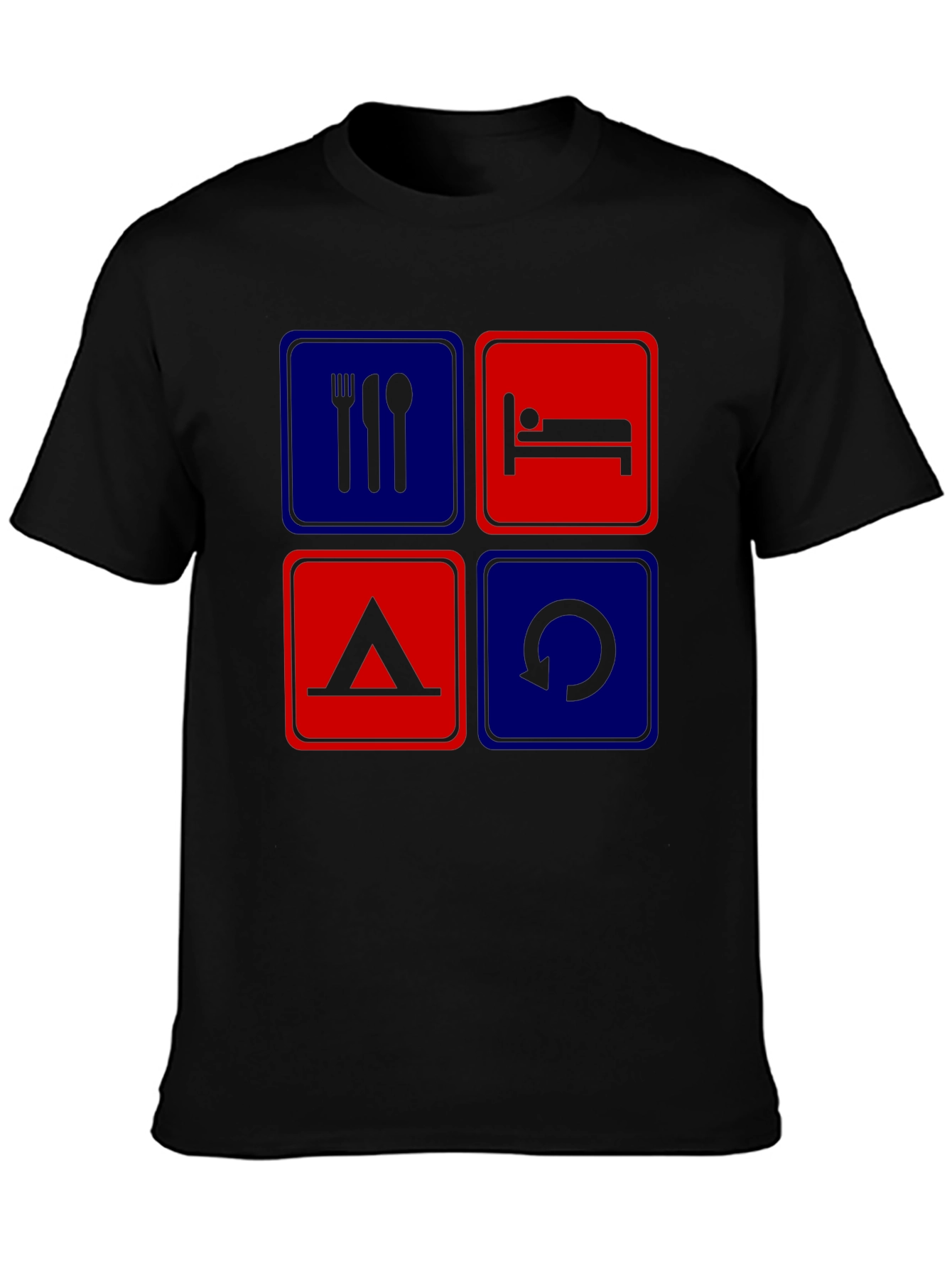 Eat Sleep Camp Repeat Graphic T-Shirt