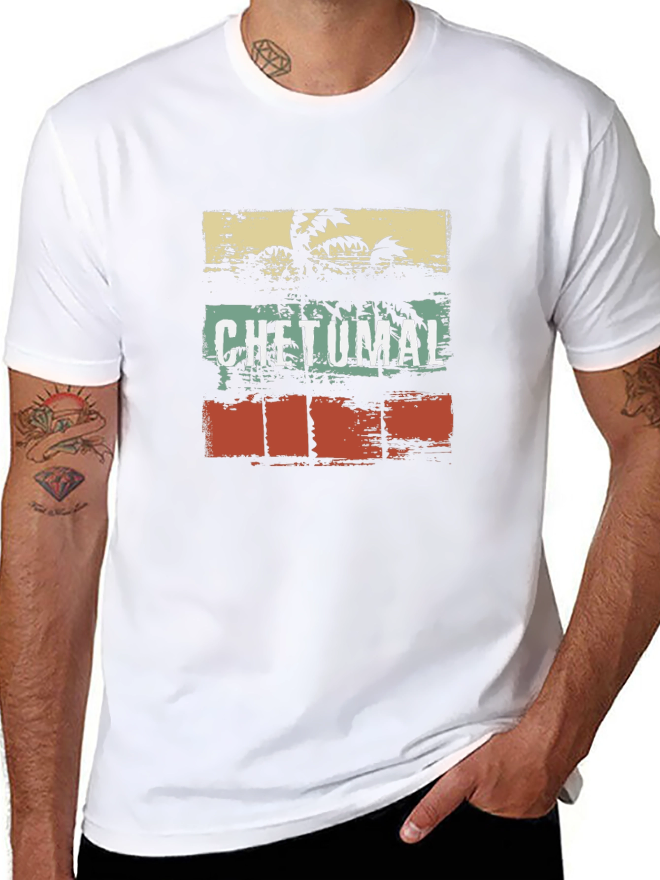 Chetumal Retro Palm Tree Graphic T-Shirt