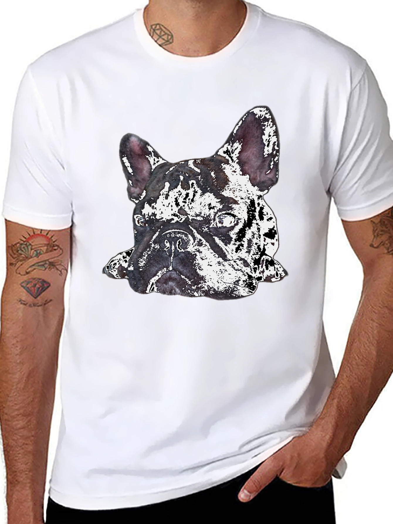 Dog Graphic Print Crew Neck T-Shirt