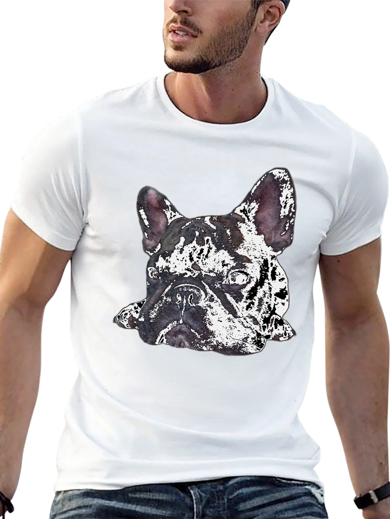 Dog Graphic Print Crew Neck T-Shirt