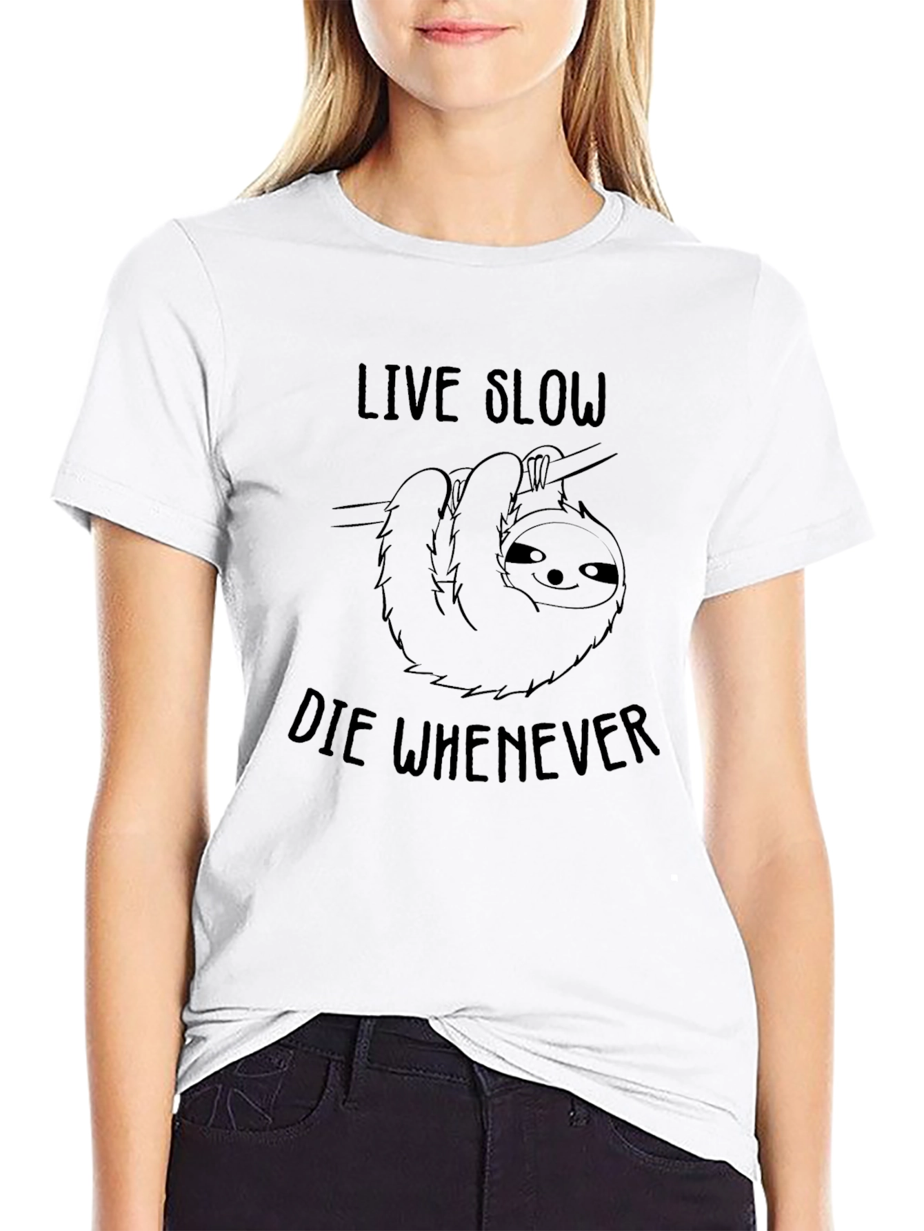 Live Slow Sloth Graphic Tee