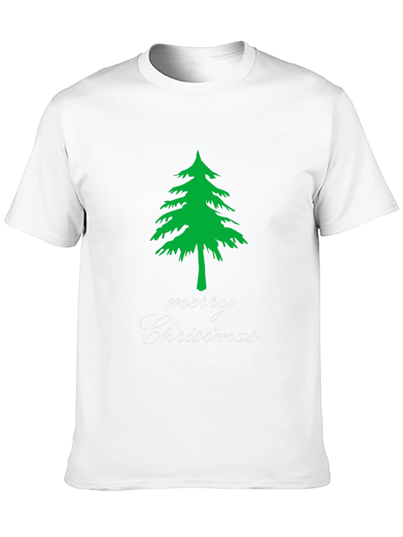 Merry Christmas Tree Black T-Shirt