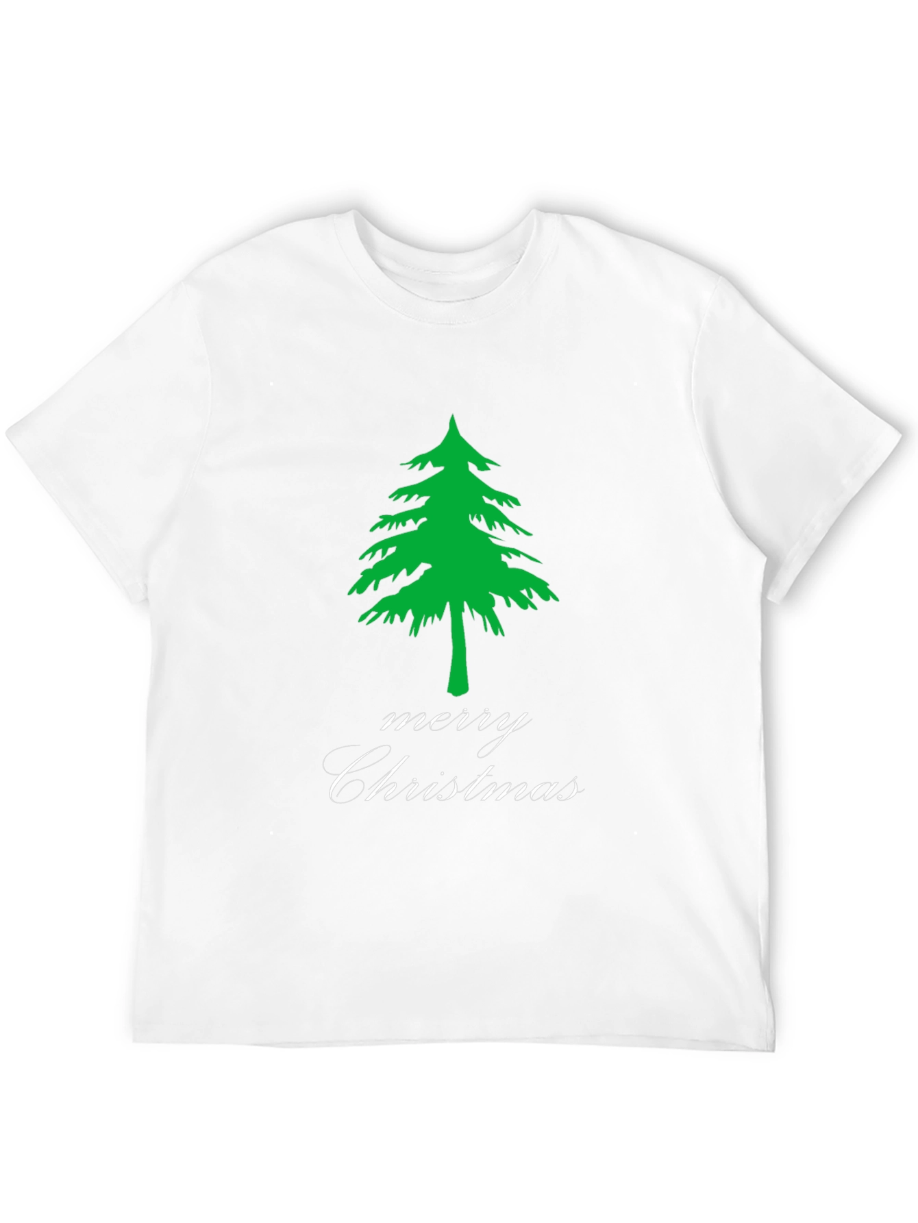 Merry Christmas Tree Black T-Shirt