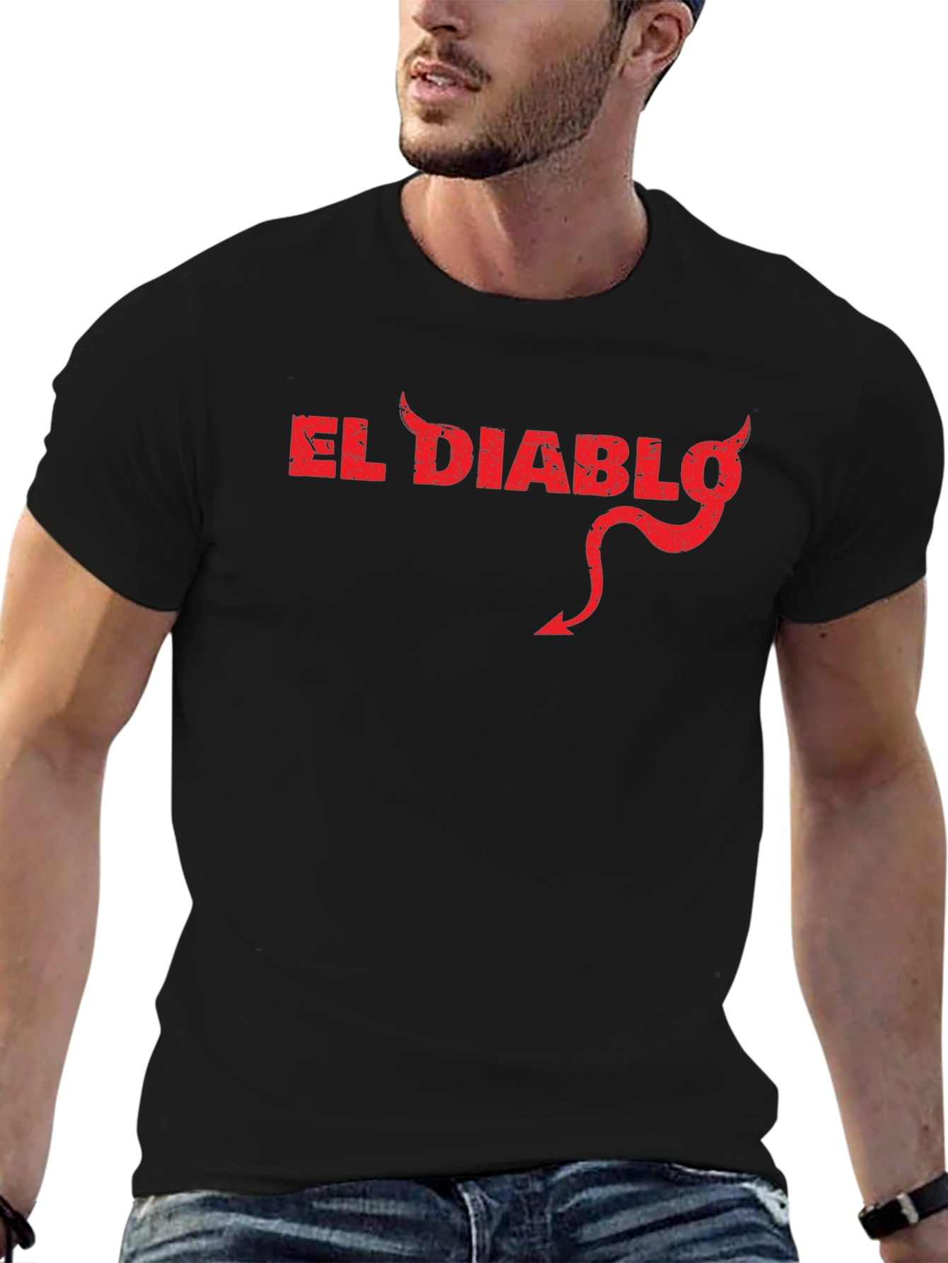 El Diablo Graphic Tee - Black Cotton Devil T-Shirt