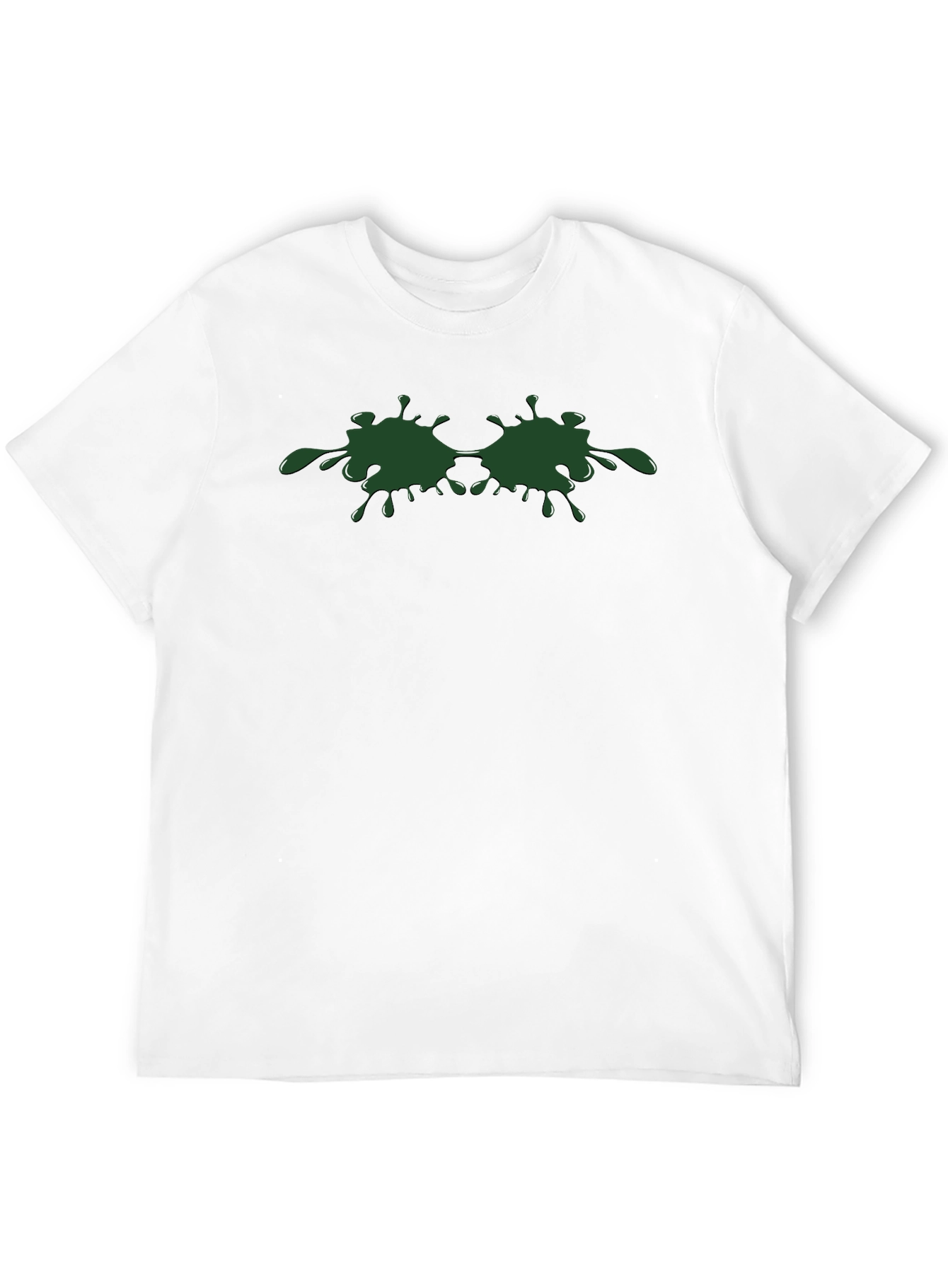 Mens Black T-Shirt with Green Paint Splatter Design