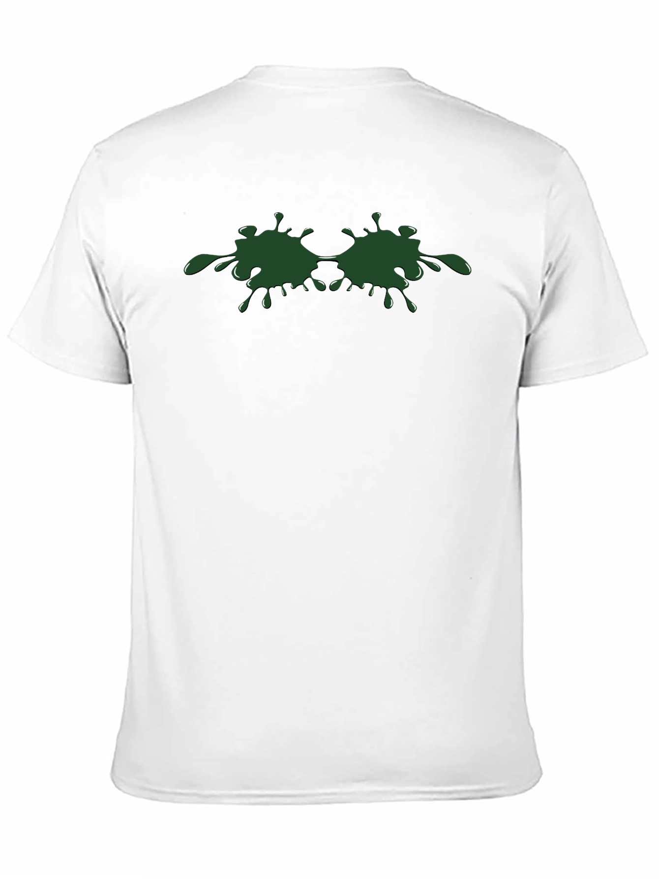 Mens Black T-Shirt with Green Paint Splatter Design