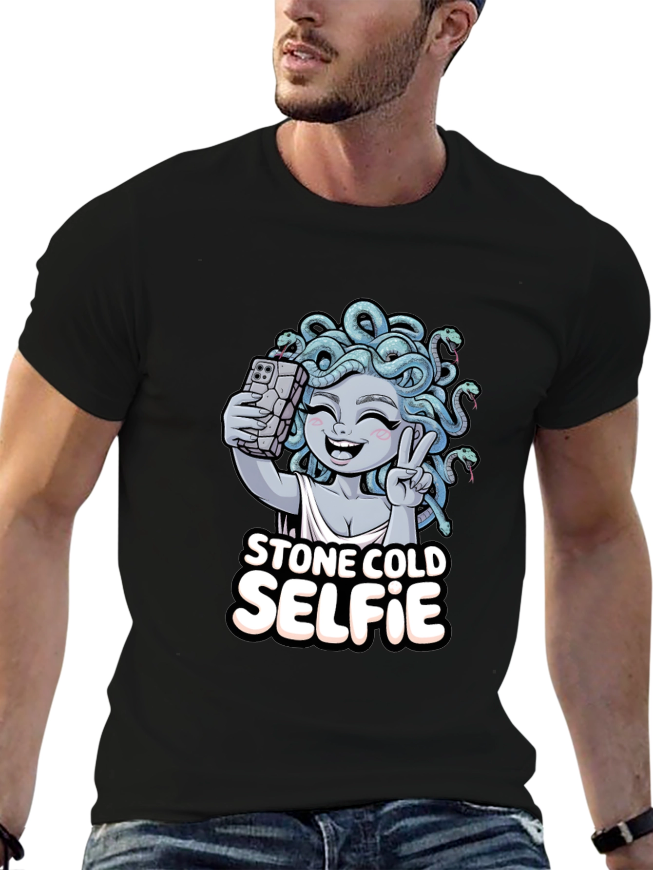 Stone Cold Selfie Medusa Graphic Tee