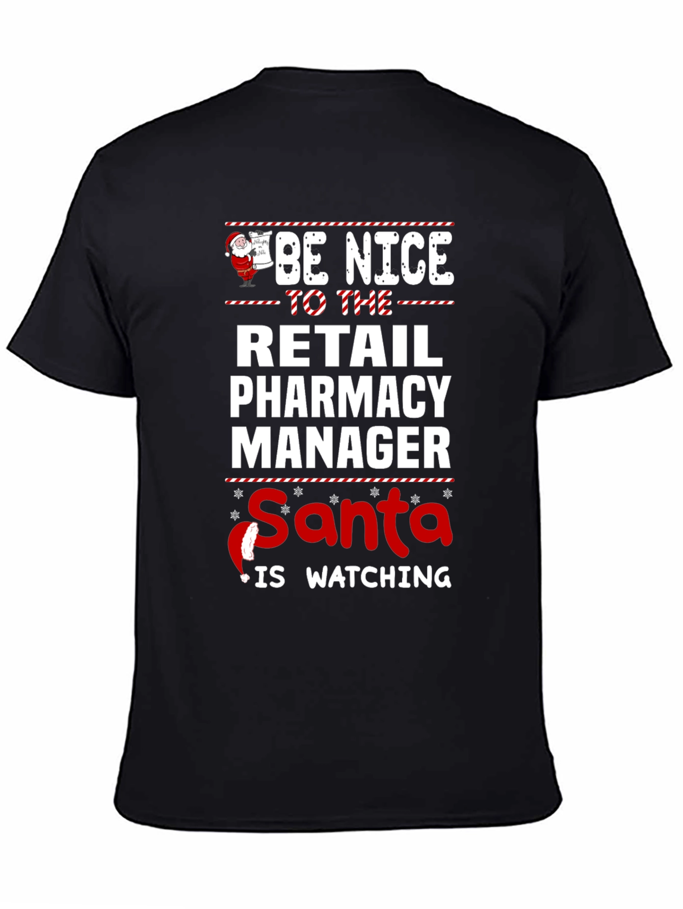Retail Pharmacy Manager Santa Watching T-Shirt