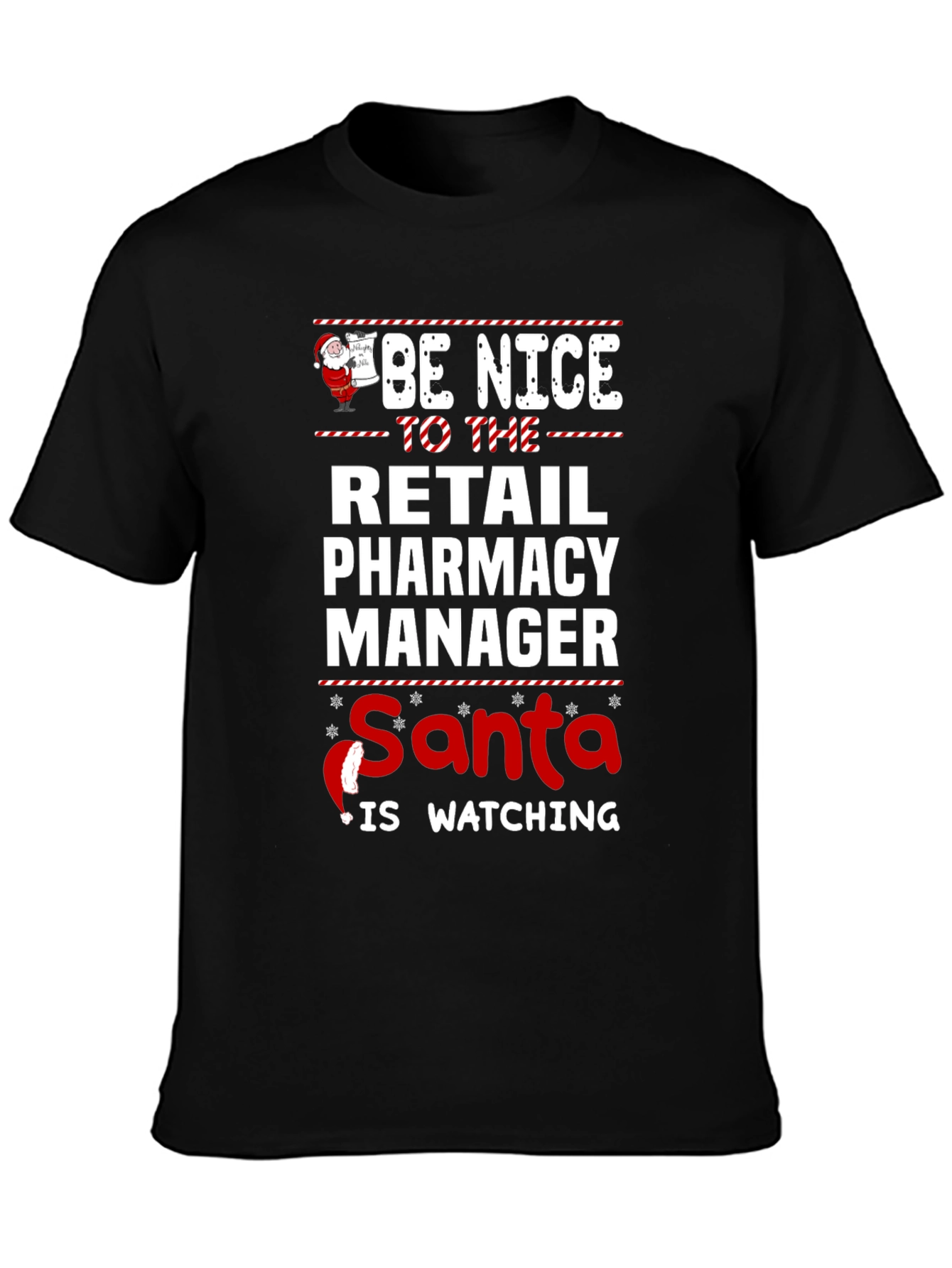 Retail Pharmacy Manager Santa Watching T-Shirt