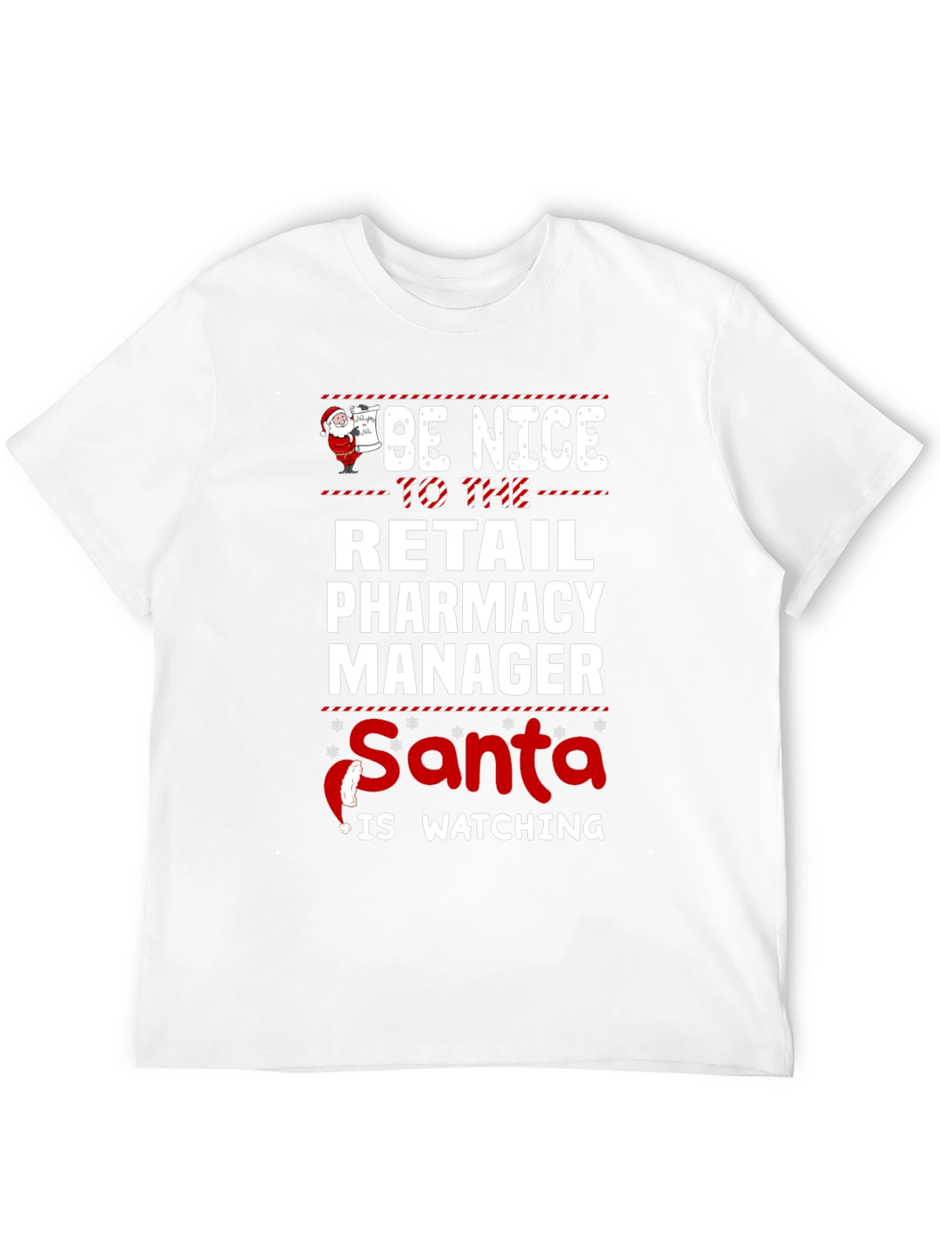 Retail Pharmacy Manager Santa Watching T-Shirt