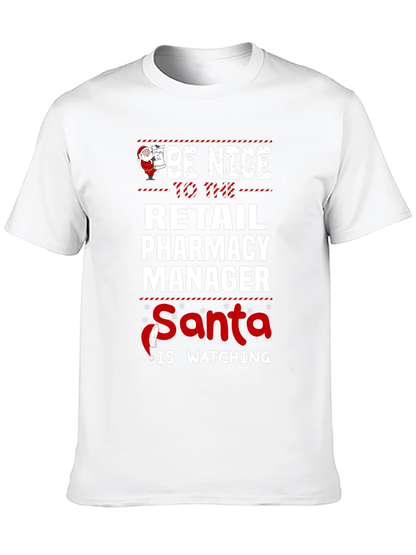 Retail Pharmacy Manager Santa Watching T-Shirt