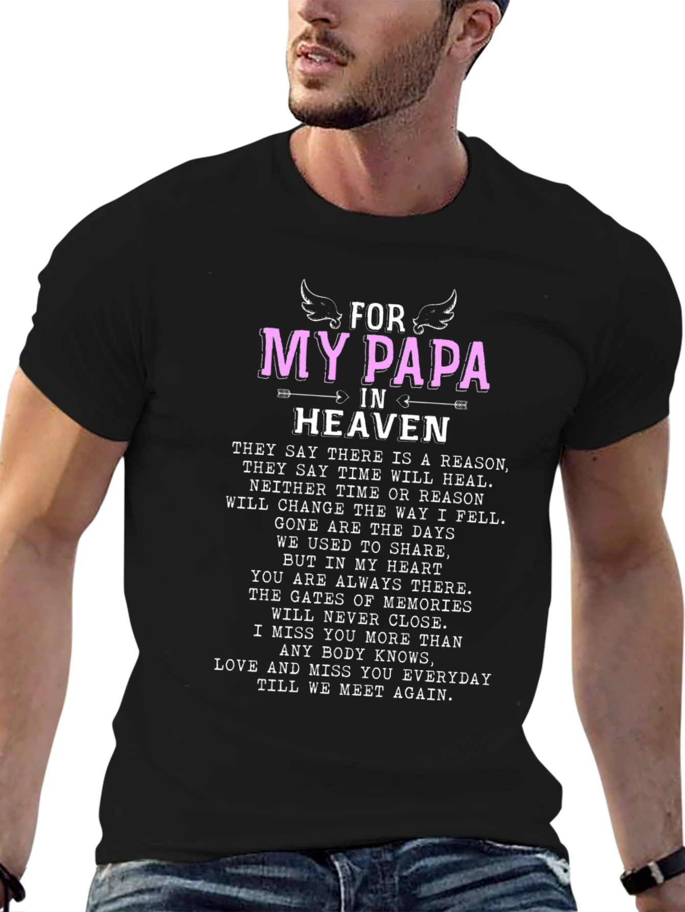 For My Papa in Heaven Memorial T-Shirt
