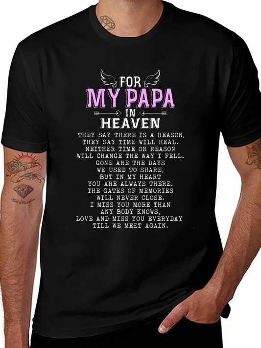 For My Papa in Heaven Memorial T-Shirt