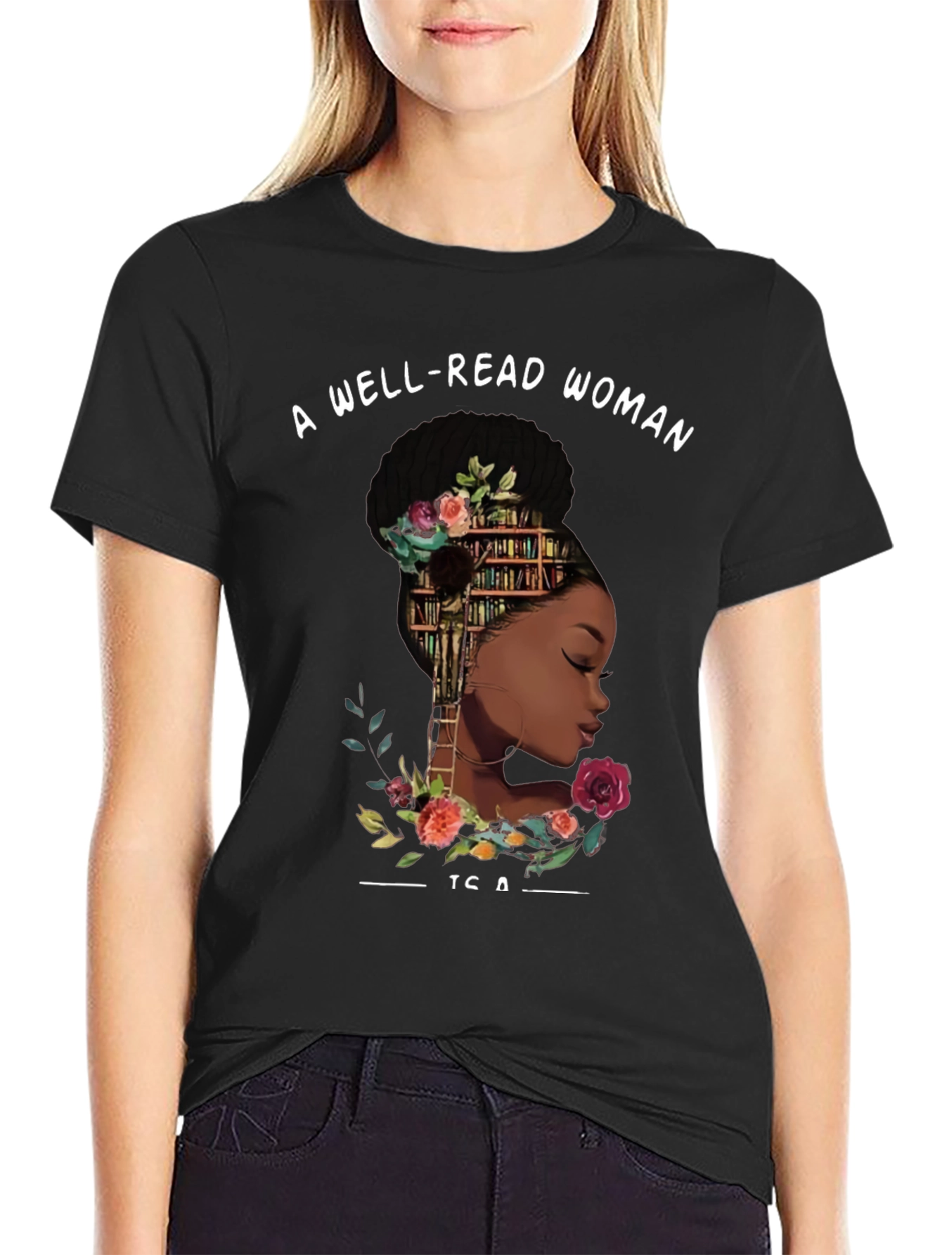 Well-Read Woman Graphic Tee - Black