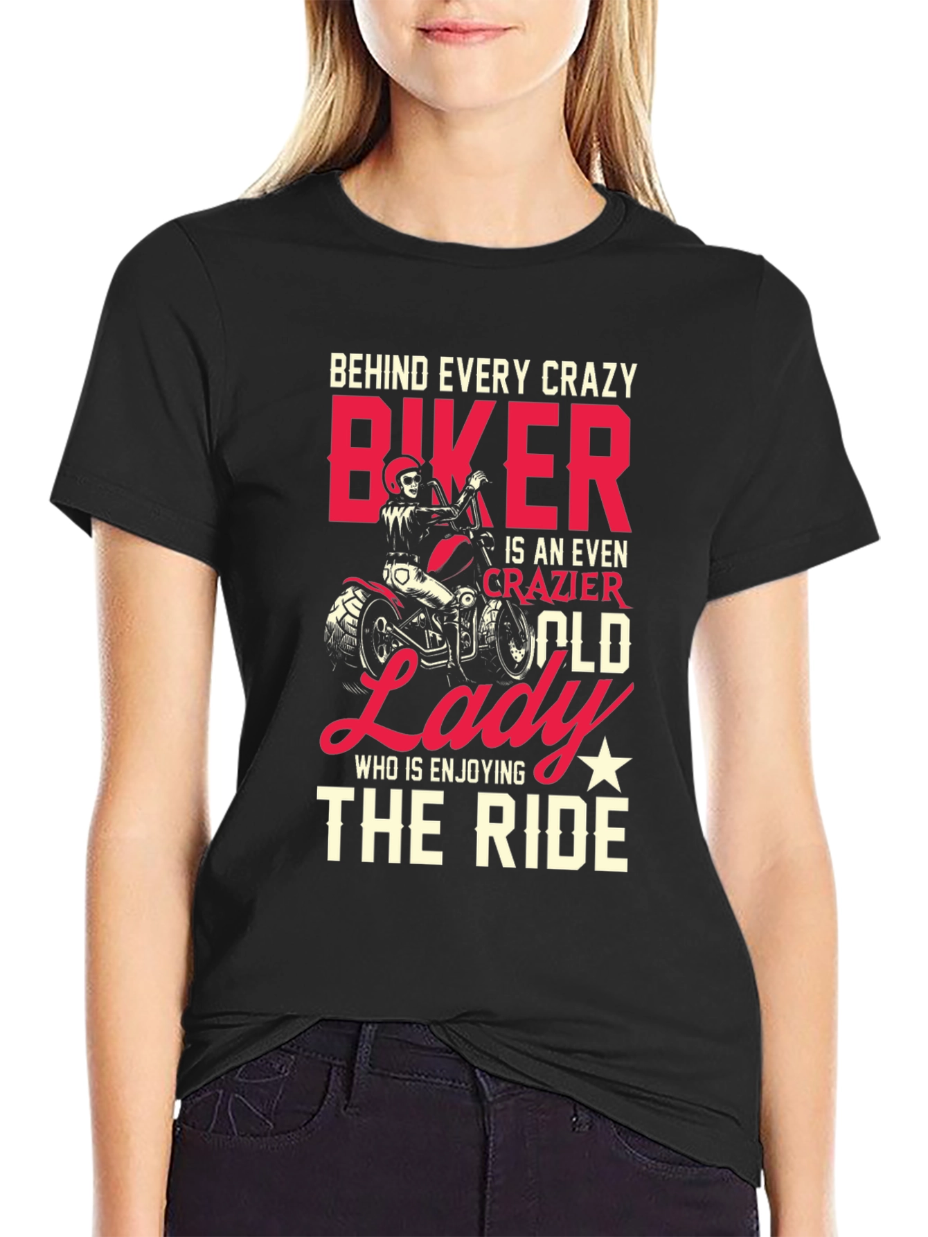 Crazy Biker Old Lady T-Shirt - Ride in Style!