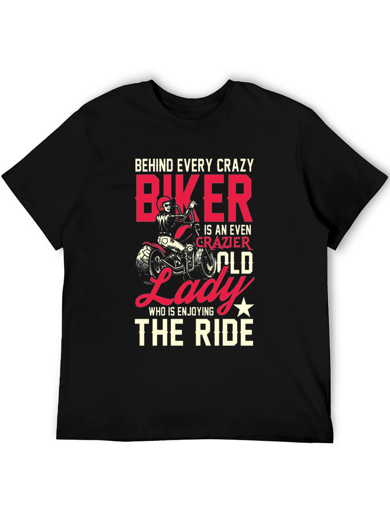 Crazy Biker Old Lady T-Shirt - Ride in Style!