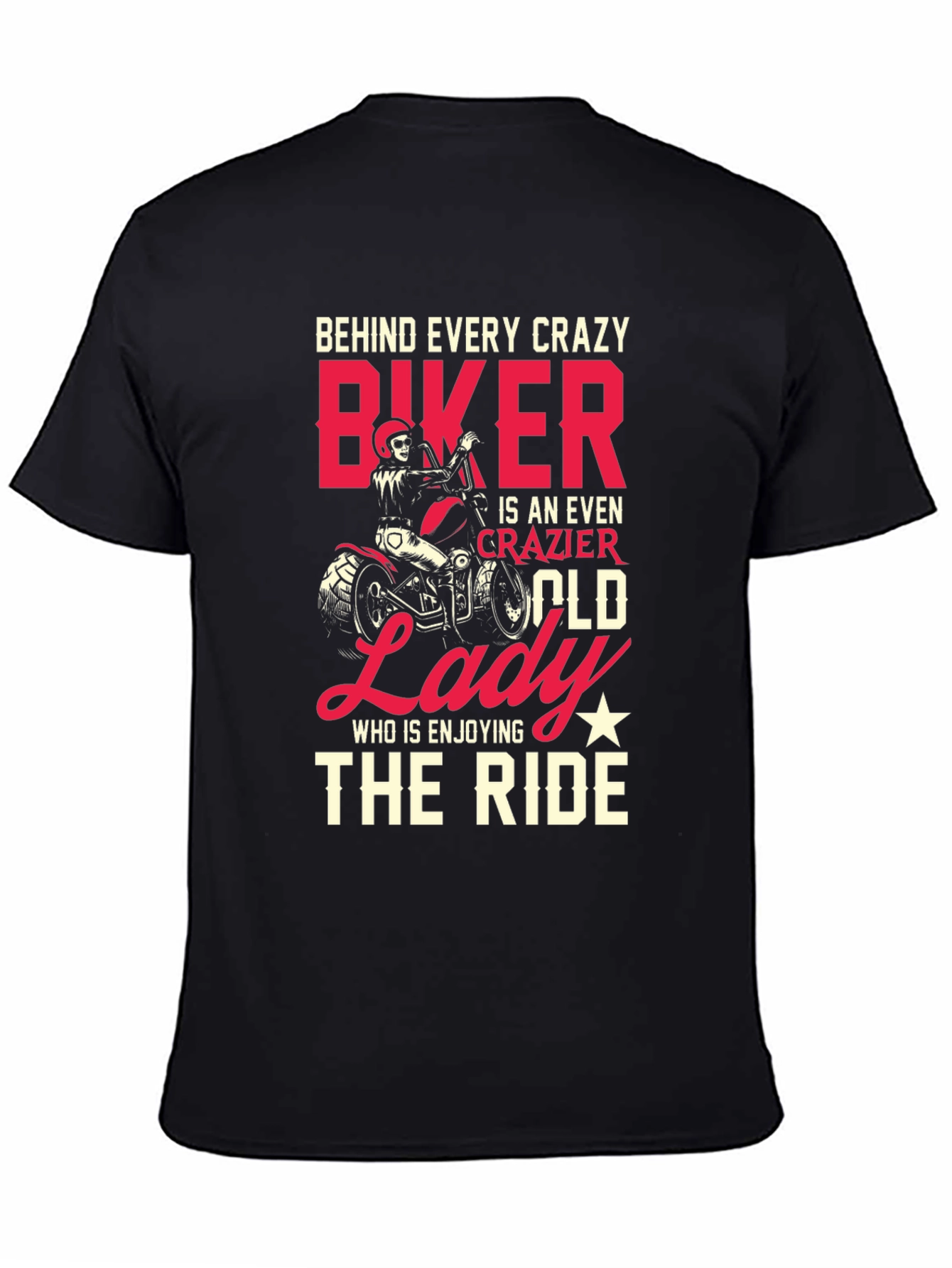 Crazy Biker Old Lady T-Shirt - Ride in Style!