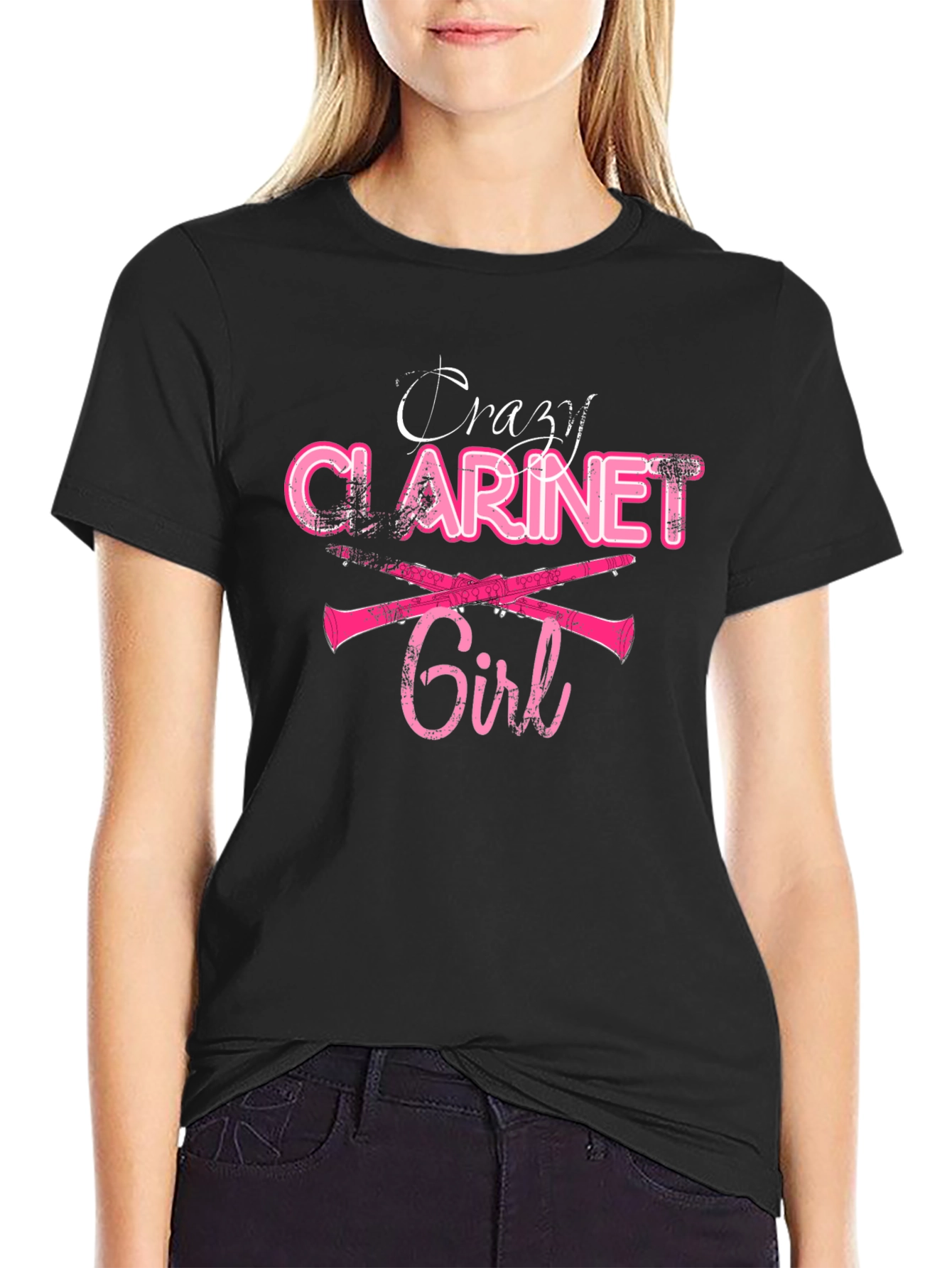 Crazy Clarinet Girl T-Shirt - Music Lover Tee
