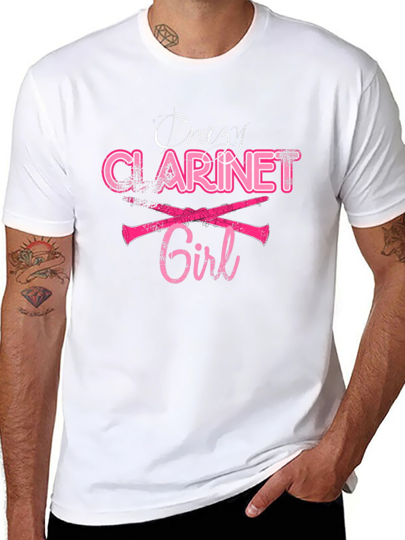 Crazy Clarinet Girl T-Shirt - Music Lover Tee