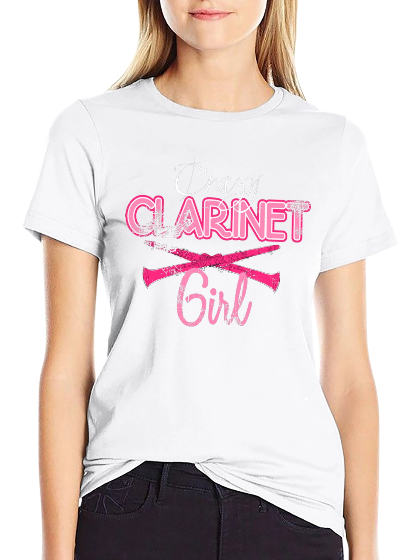 Crazy Clarinet Girl T-Shirt - Music Lover Tee