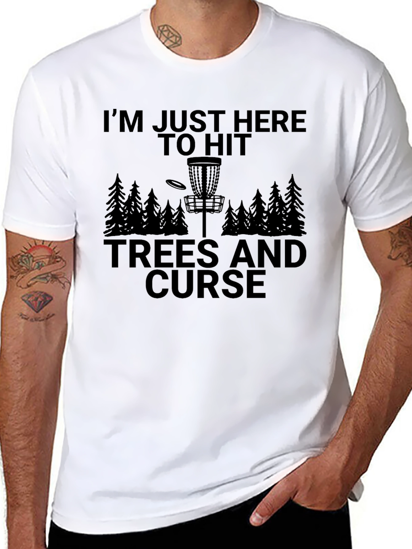 Disc Golf T-Shirt: Hit Trees and Curse
