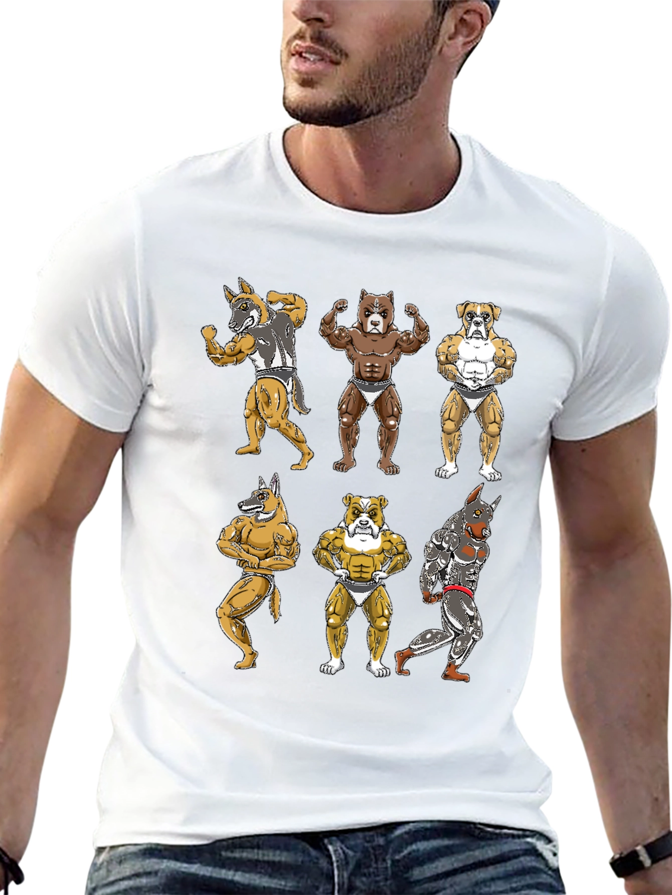 Dog Bodybuilder Graphic T-Shirt