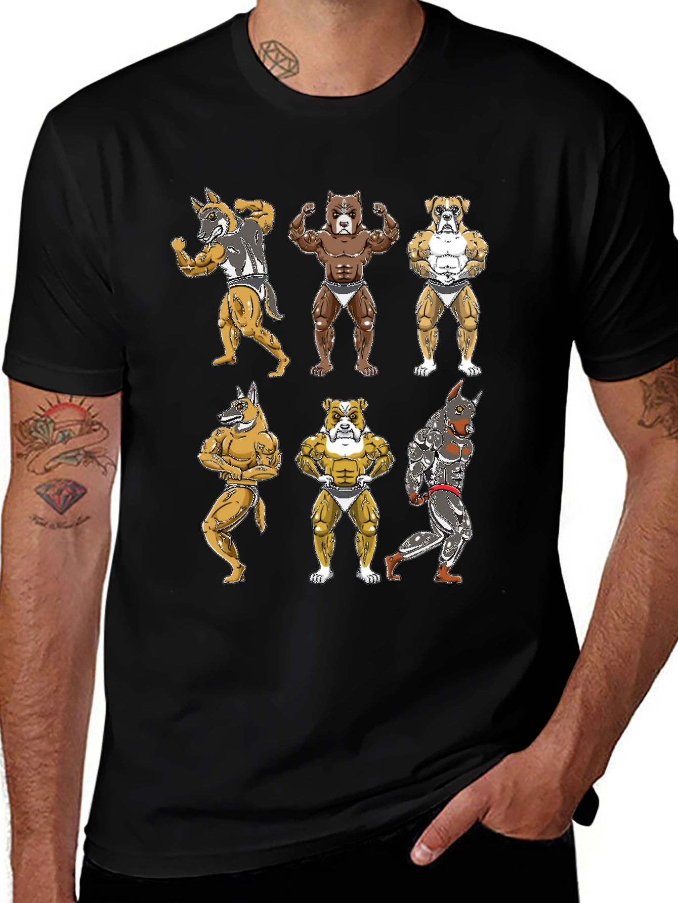 Dog Bodybuilder Graphic T-Shirt