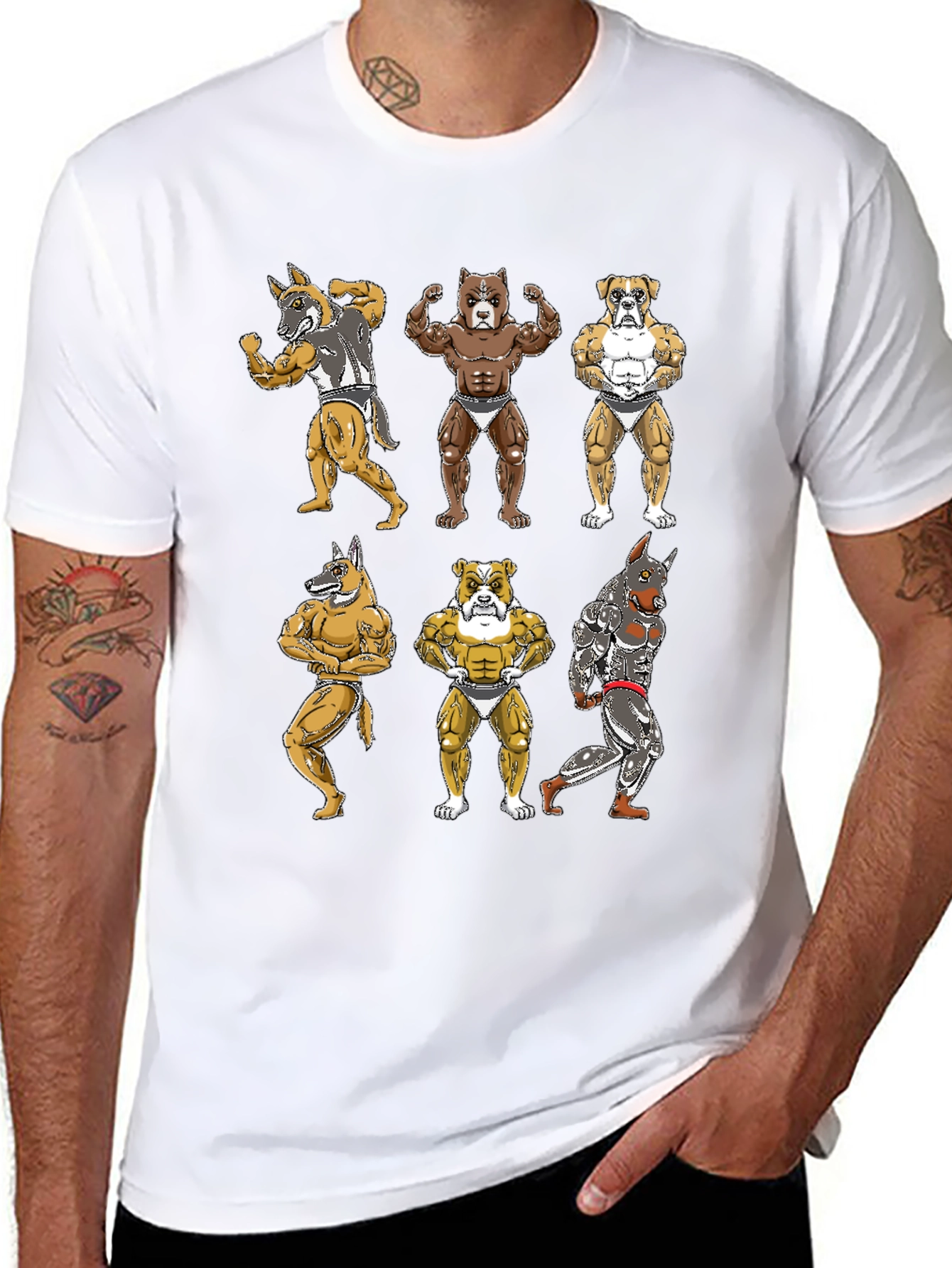Dog Bodybuilder Graphic T-Shirt
