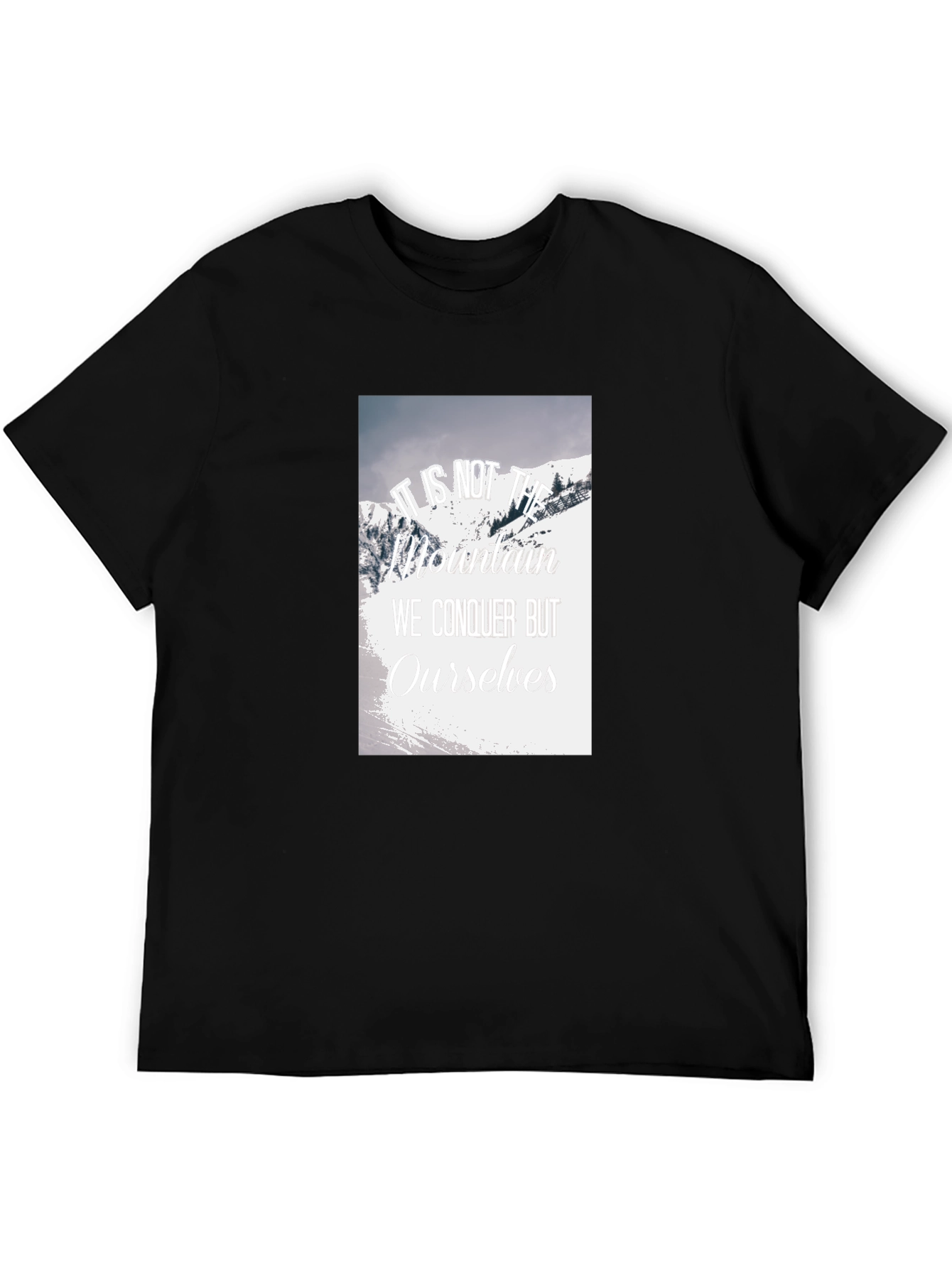 Motivational Mountain Graphic Black T-Shirt
