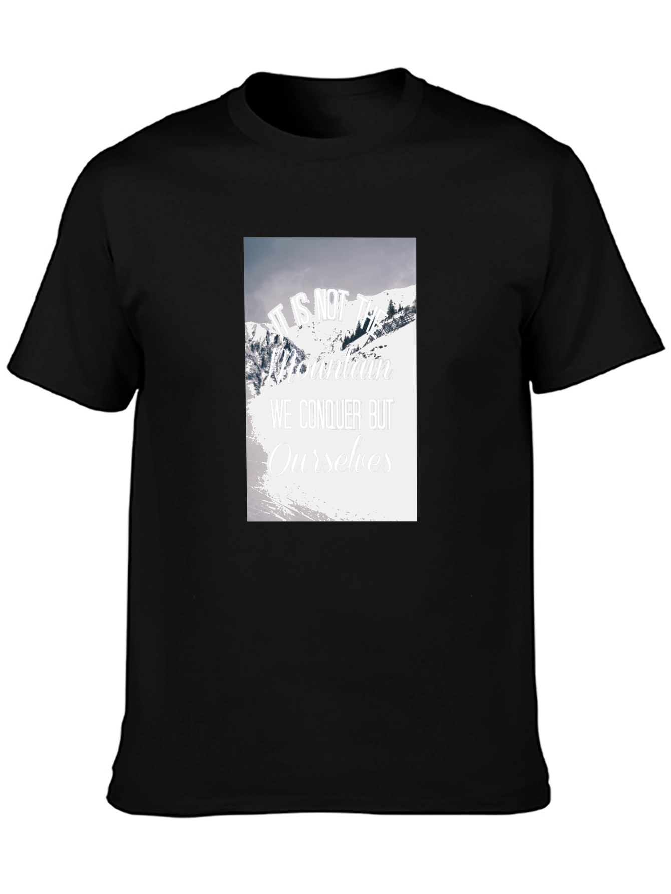 Motivational Mountain Graphic Black T-Shirt