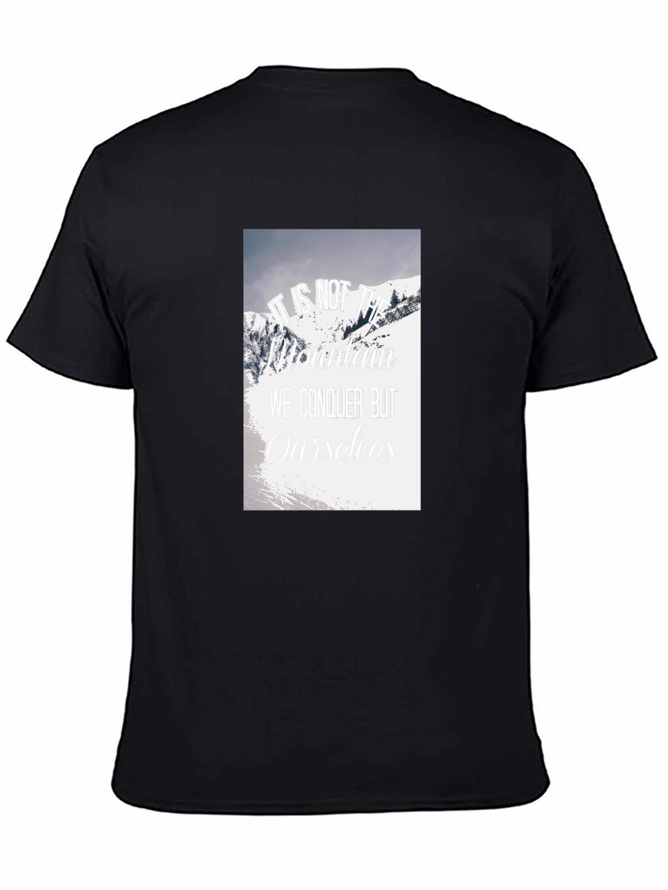 Motivational Mountain Graphic Black T-Shirt