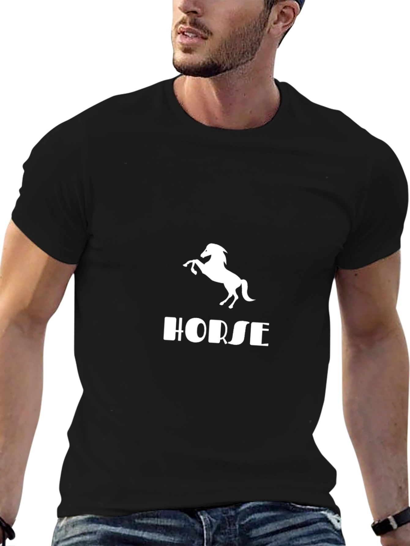 Horse Graphic Tee - Mens Black T-Shirt