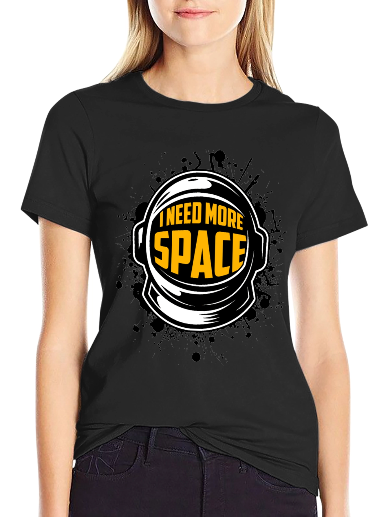 I Need More Space Astronaut Helmet Graphic T-Shirt