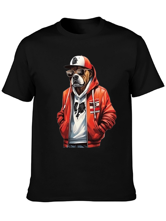 Cool Dog T-Shirt: Bulldog in Hoodie & Shades