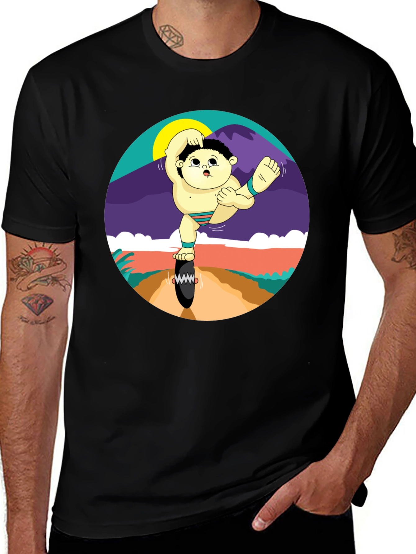 Whimsical Sumo Wrestler Graphic Tee