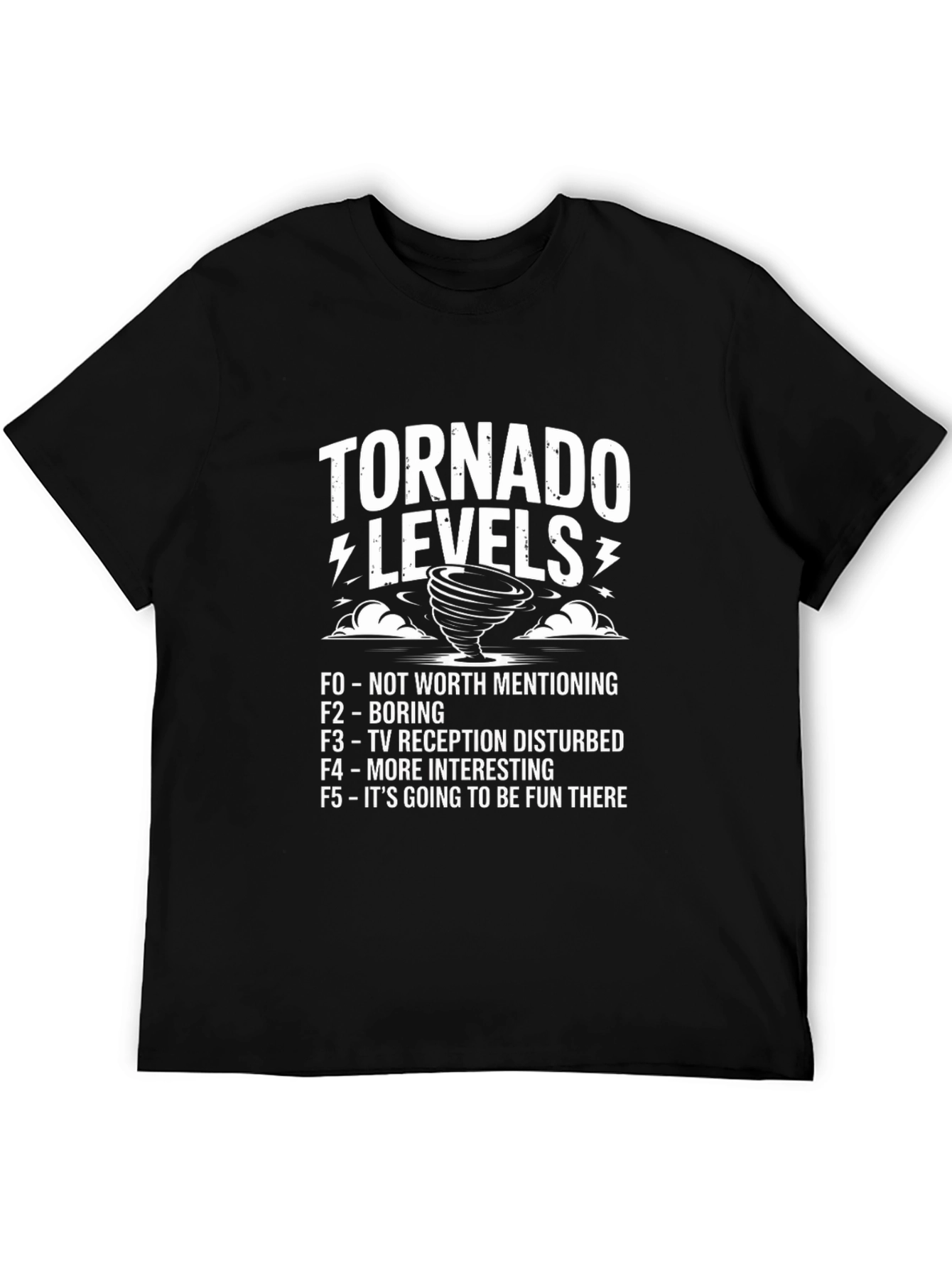 Tornado Levels Funny Weather Humor Graphic T-Shirt