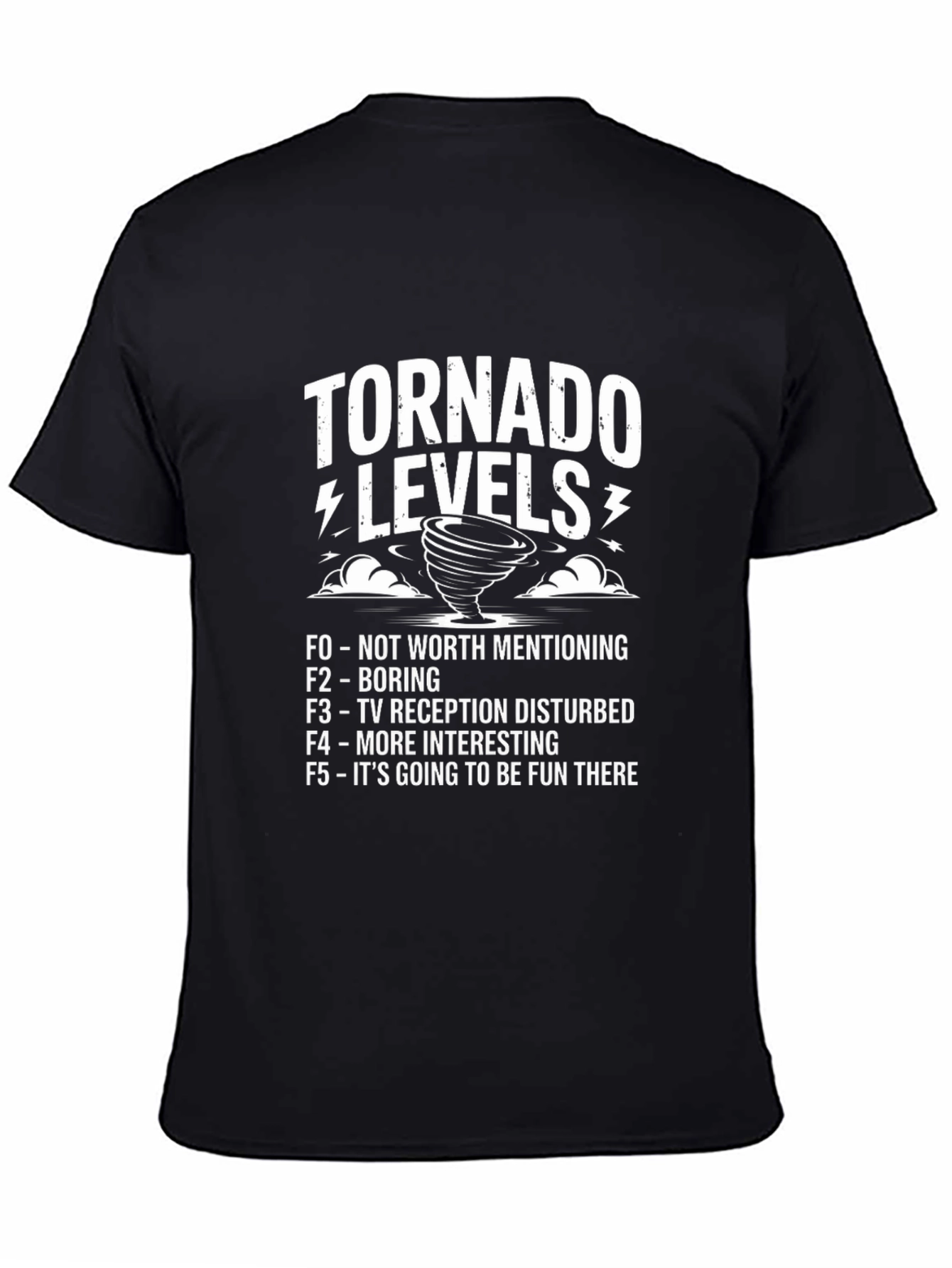 Tornado Levels Funny Weather Humor Graphic T-Shirt