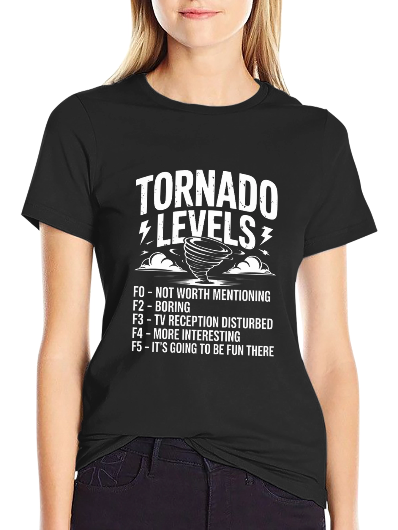Tornado Levels Funny Weather Humor Graphic T-Shirt