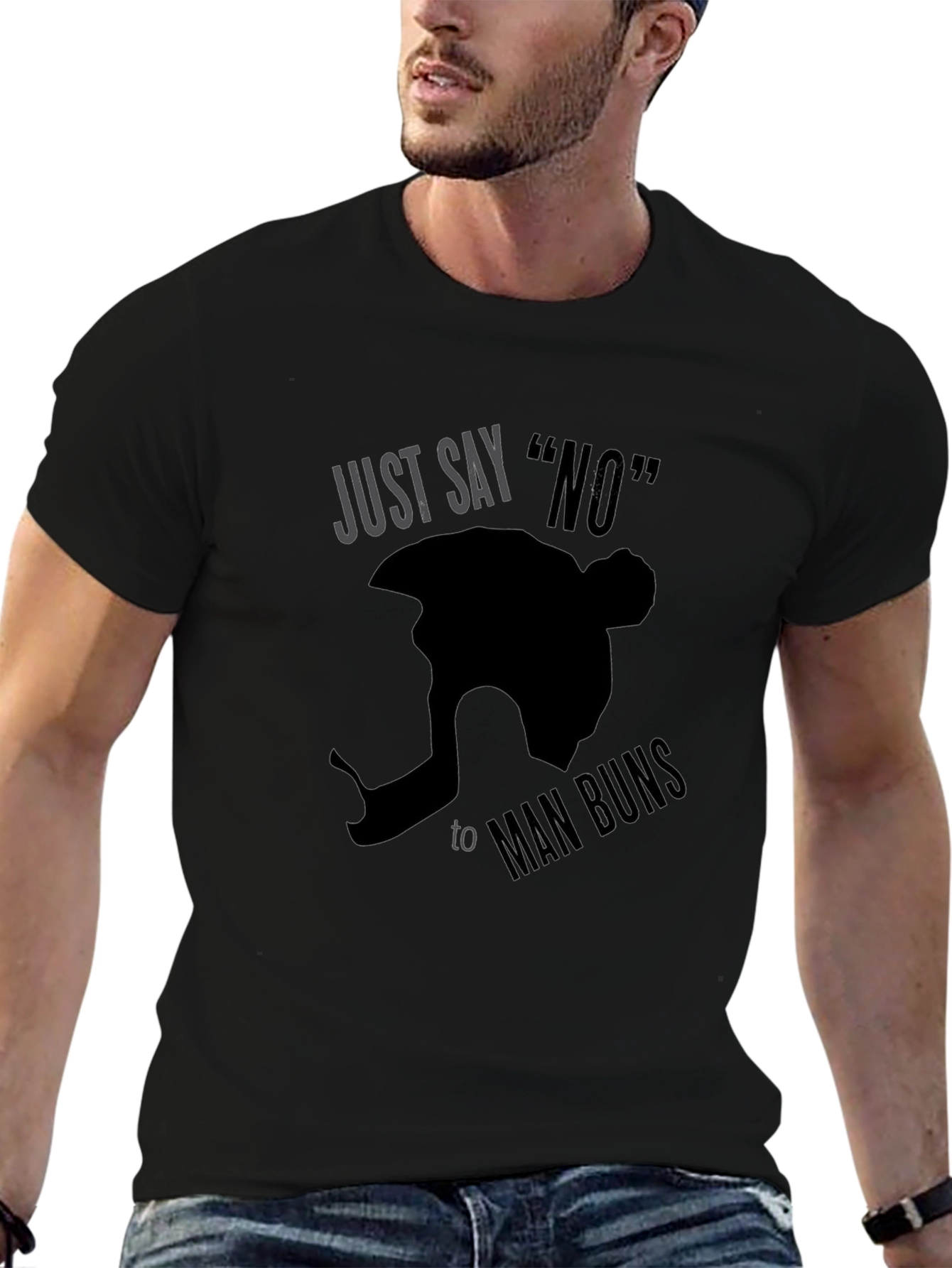 Just Say No to Man Buns Graphic Tee