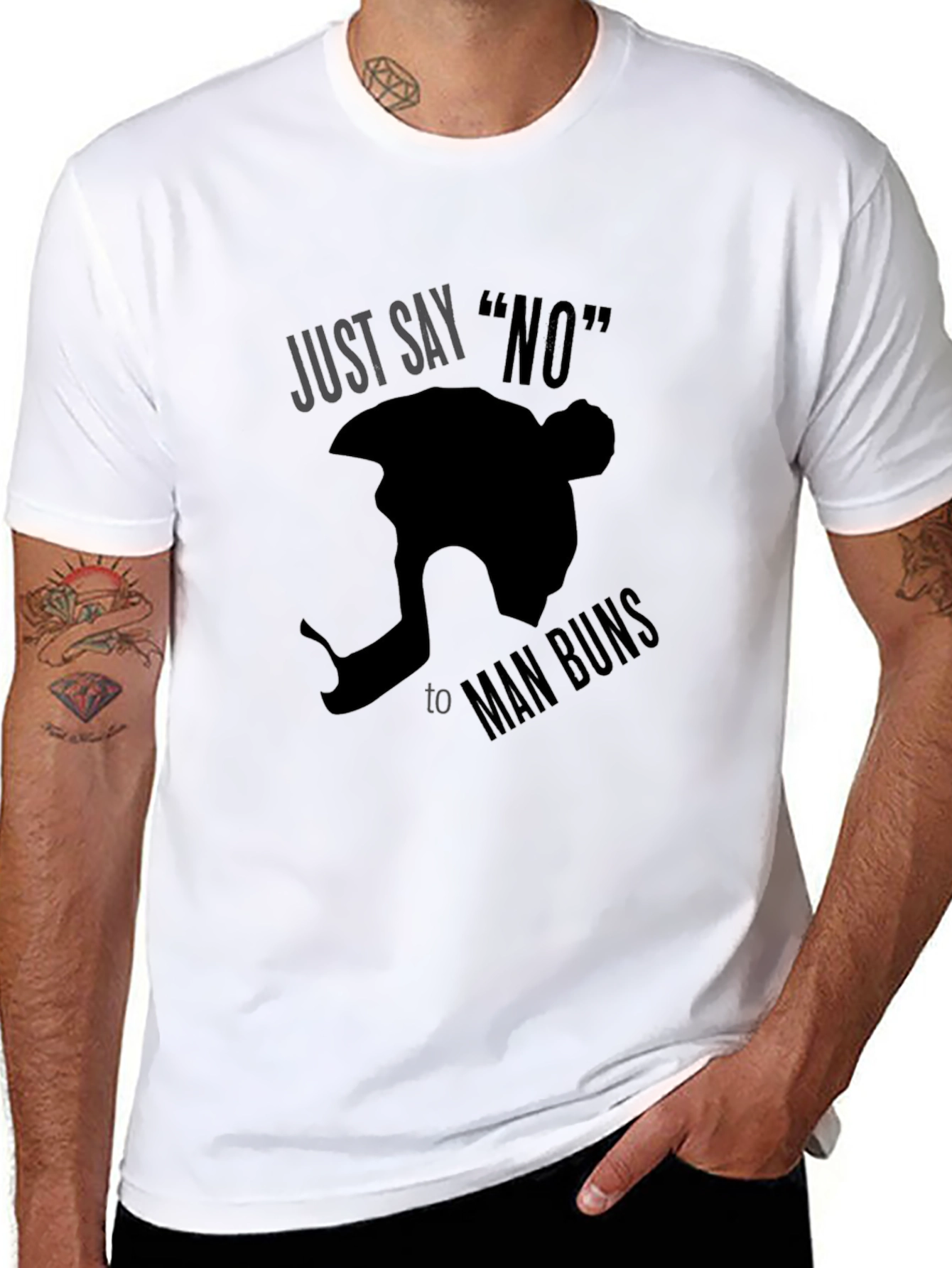 Just Say No to Man Buns Graphic Tee