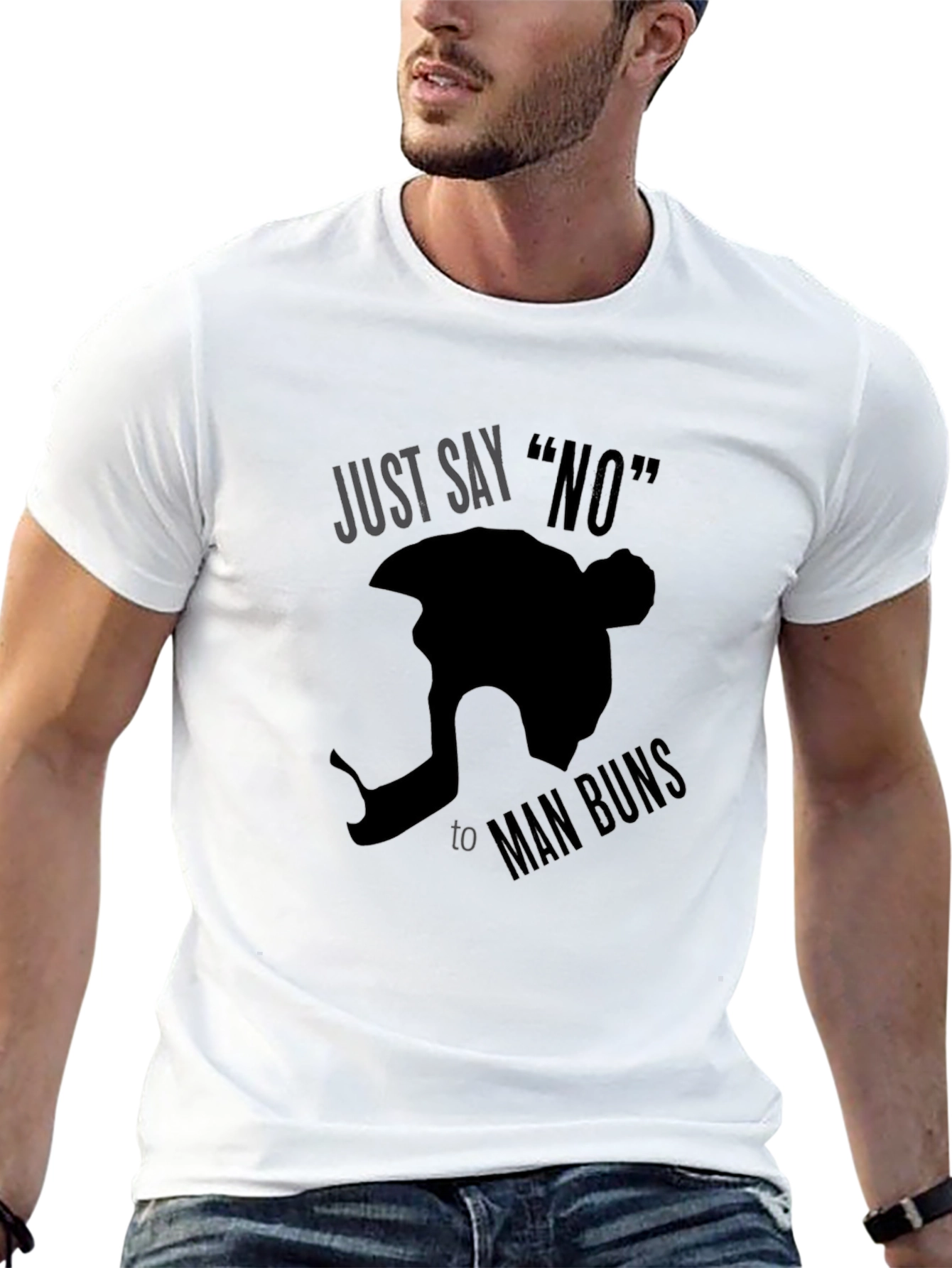 Just Say No to Man Buns Graphic Tee