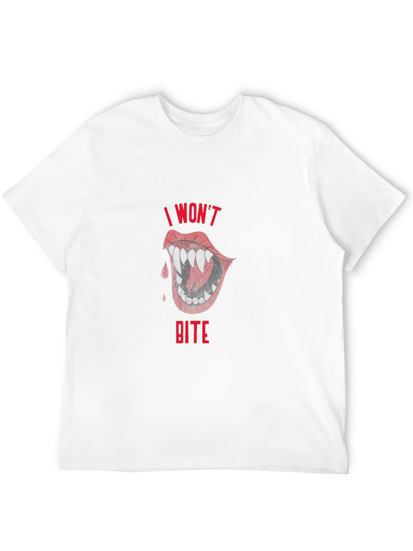 I Wont Bite T-Shirt - Vampire Lips Graphic Tee