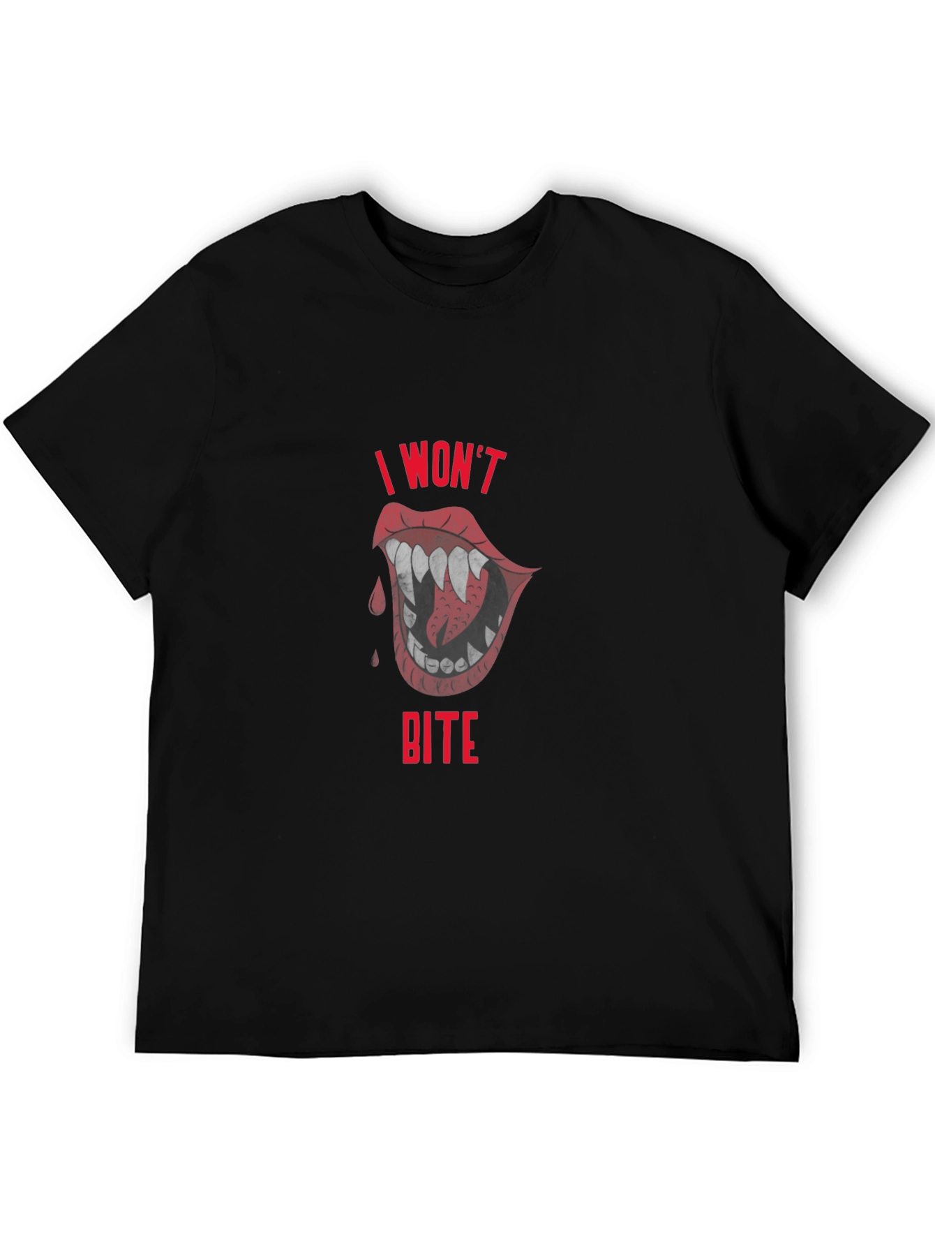 I Wont Bite T-Shirt - Vampire Lips Graphic Tee