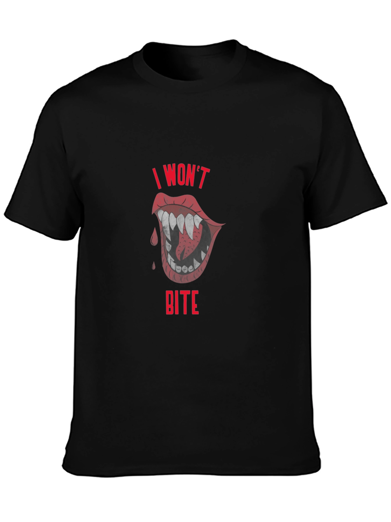 I Wont Bite T-Shirt - Vampire Lips Graphic Tee