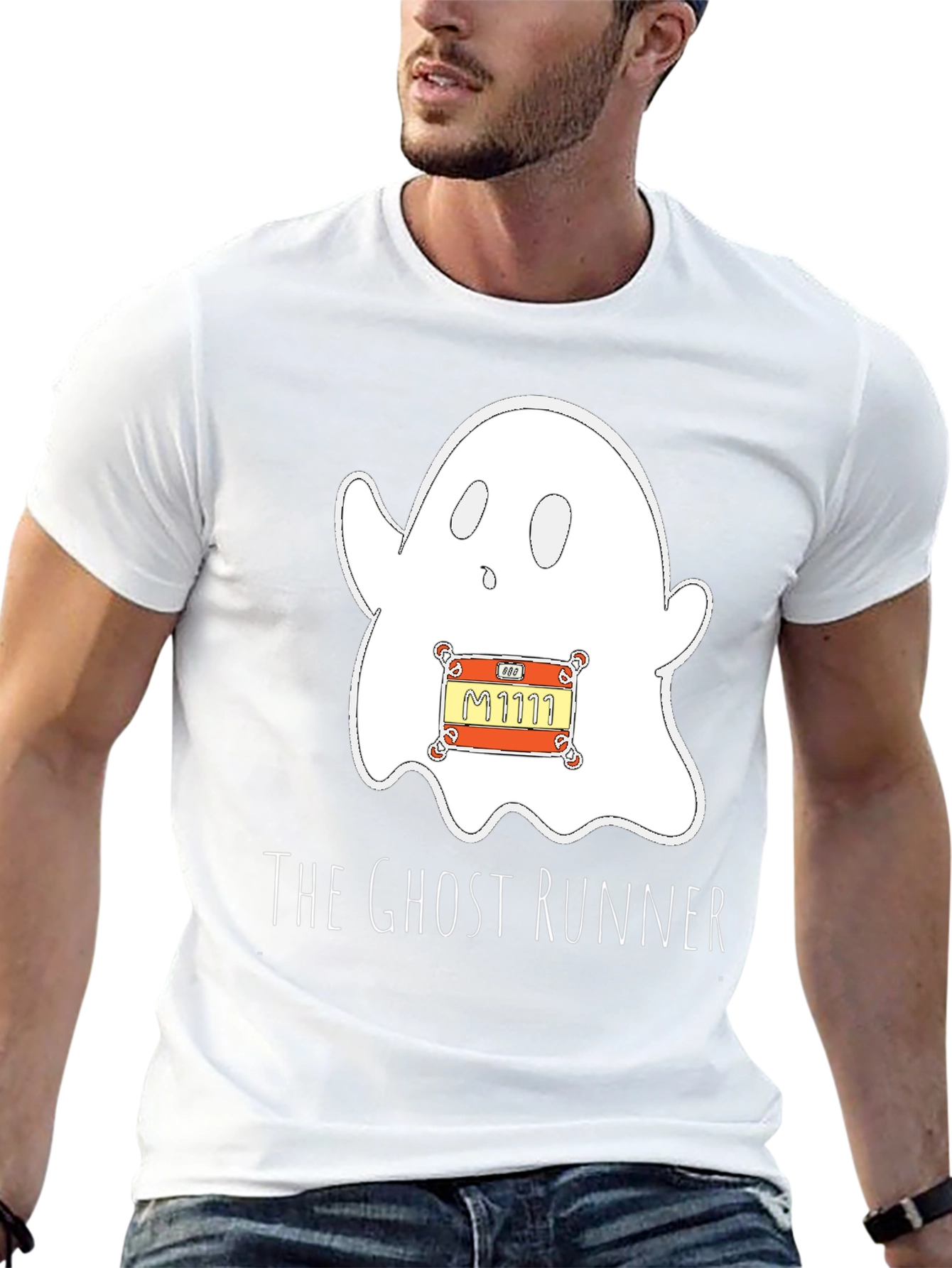 Ghost Runner Graphic T-Shirt - Spooky Fun Apparel