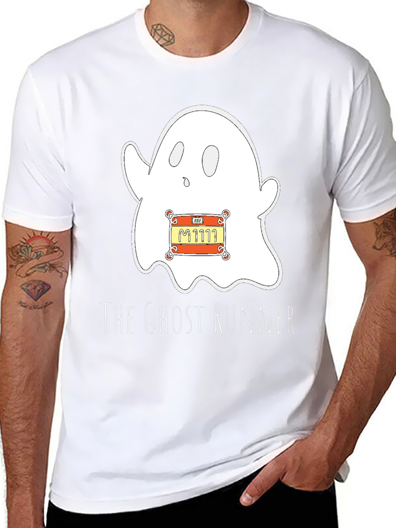Ghost Runner Graphic T-Shirt - Spooky Fun Apparel