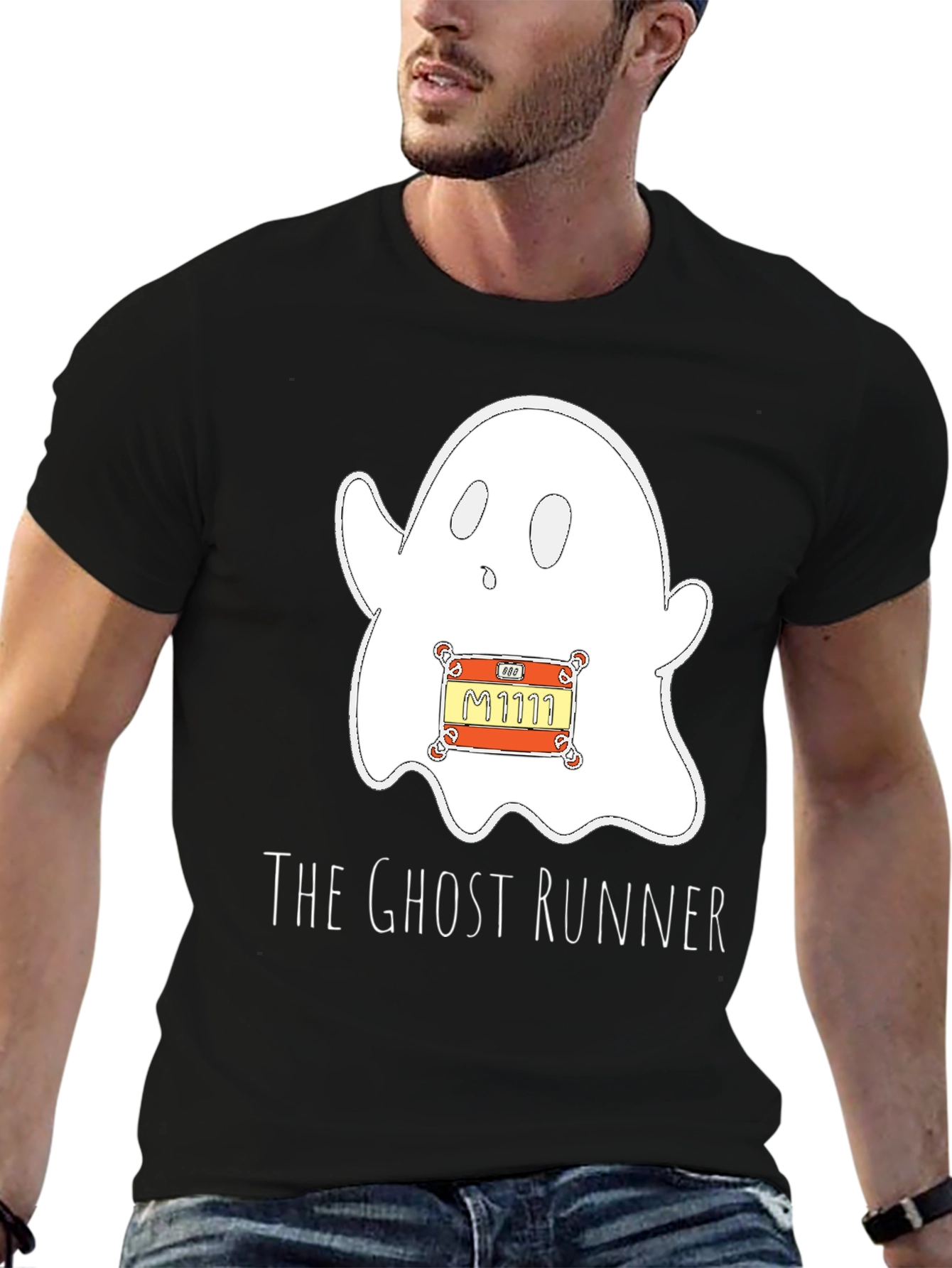 Ghost Runner Graphic T-Shirt - Spooky Fun Apparel