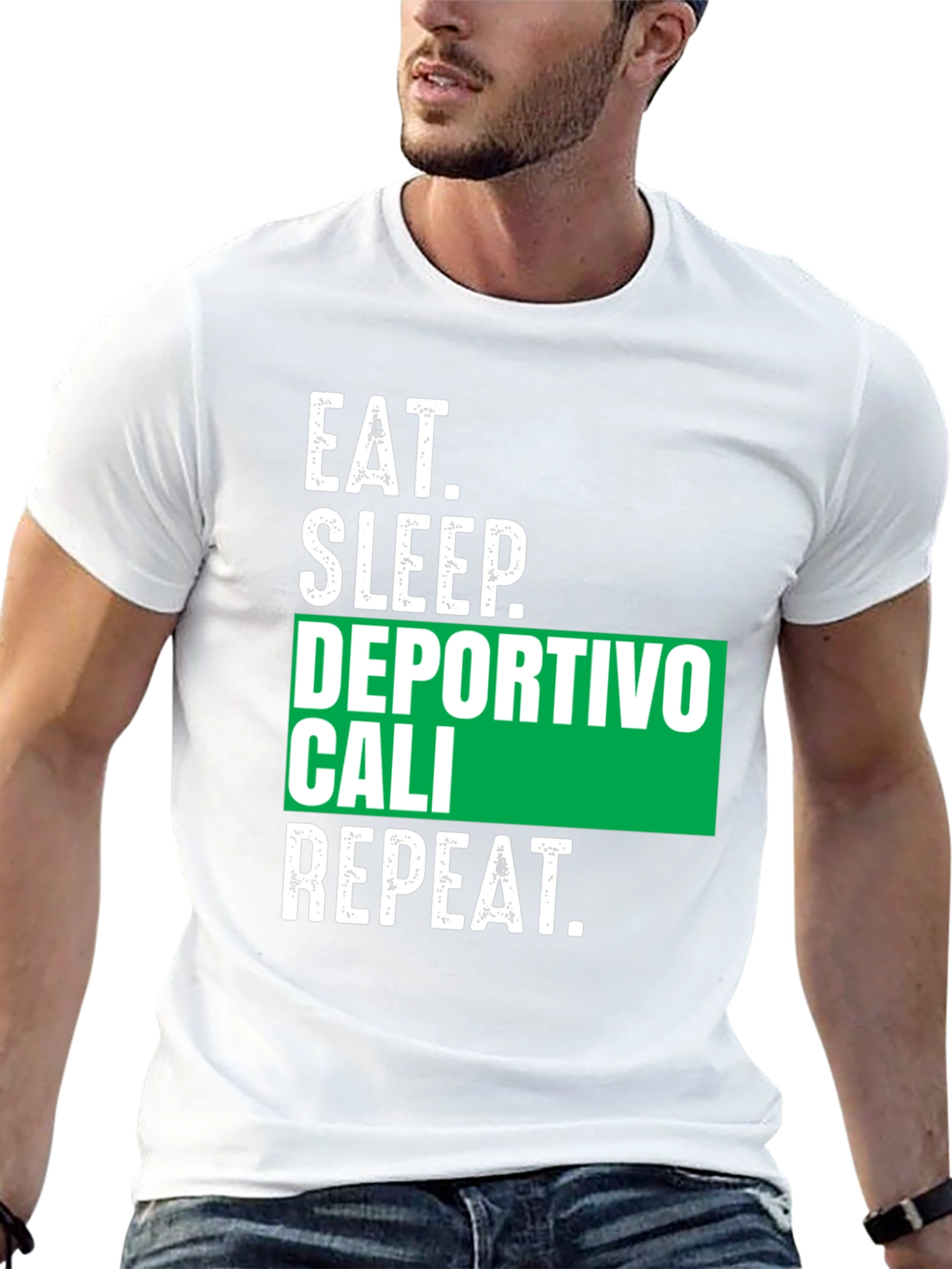 Eat Sleep Deportivo Cali Repeat Black Tee